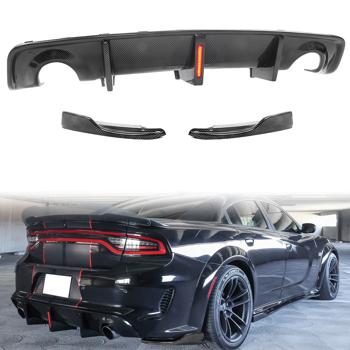 2020-2023 Charger Widebody Rear Diffuser Lip Apron Spat PP