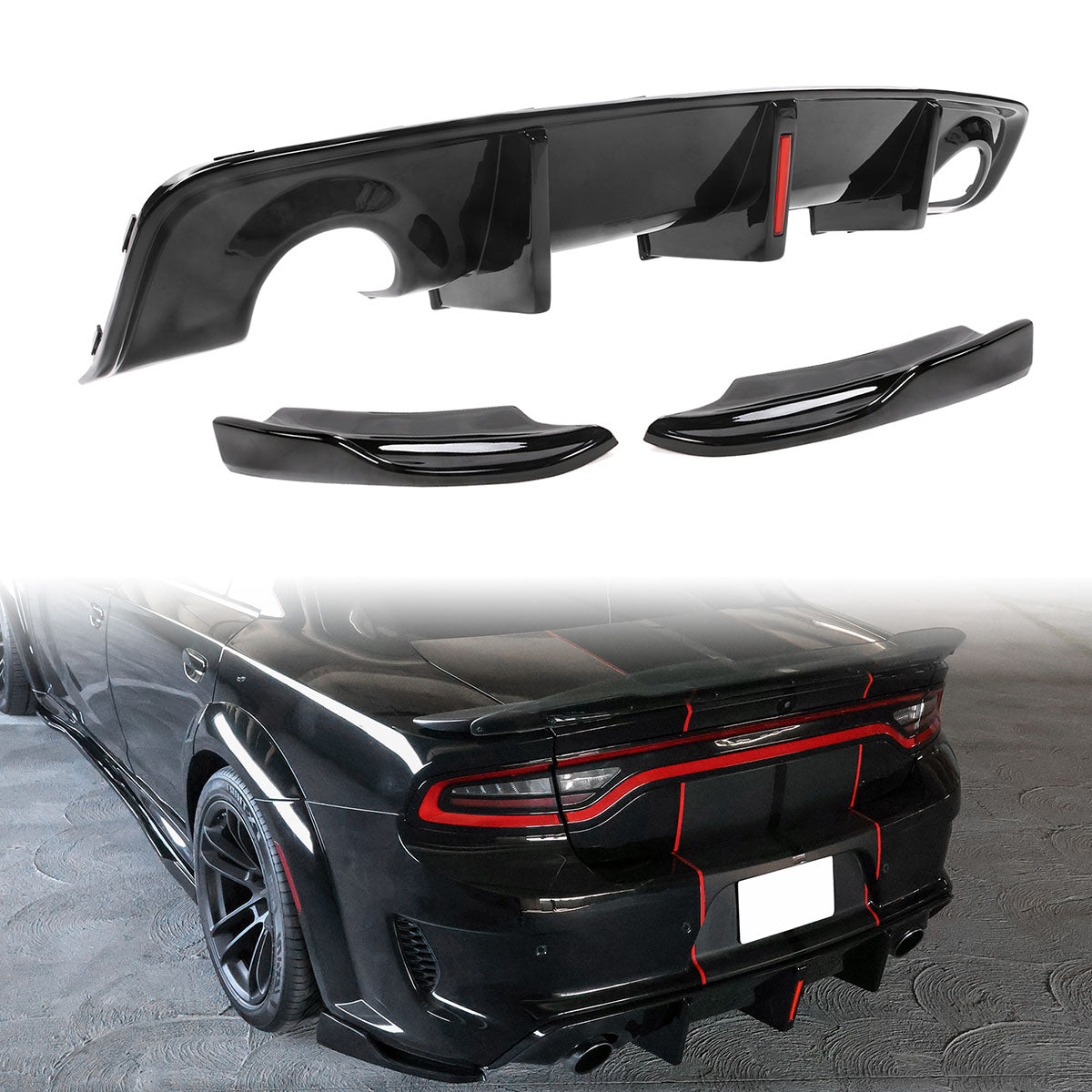 2020-2023 Charger Widebody Rear Diffuser Lip Apron Spat PP