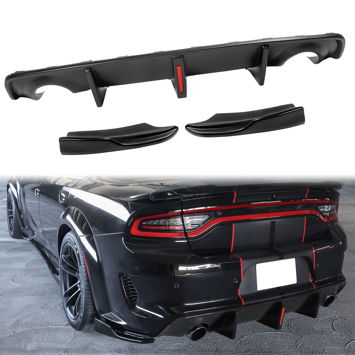 2020-2023 Charger Widebody Rear Diffuser Lip Apron Spat PP