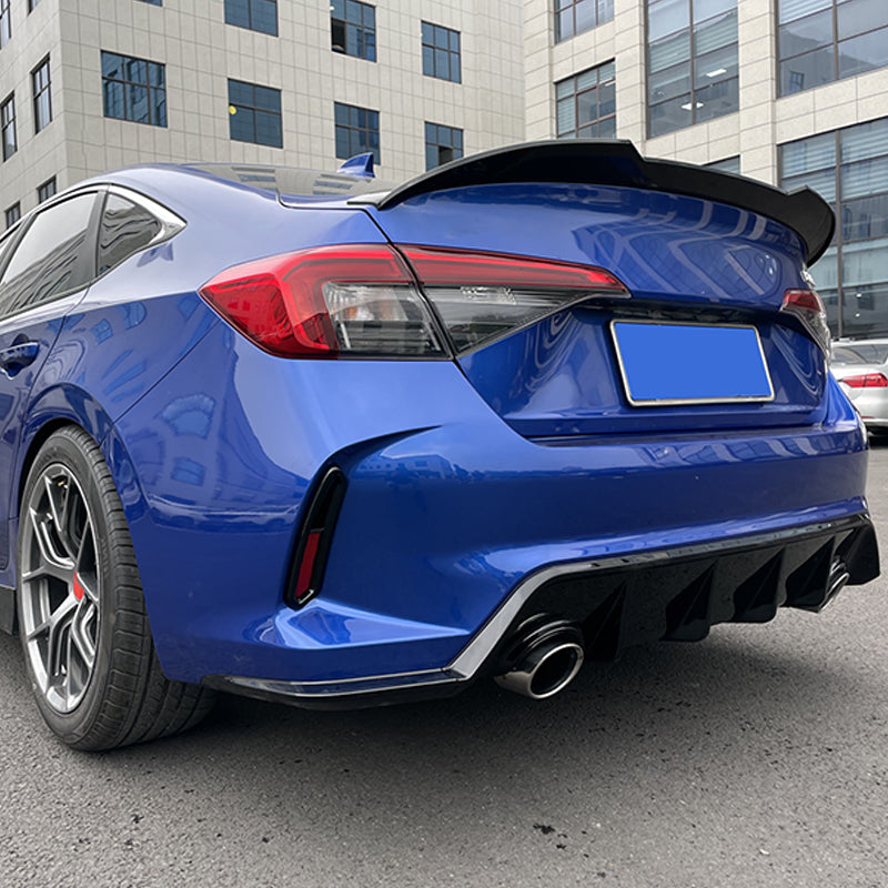 2022-2024 Honda Civic Sedan Rear Bumper Cover + Diffuser +Exhaust Pipe