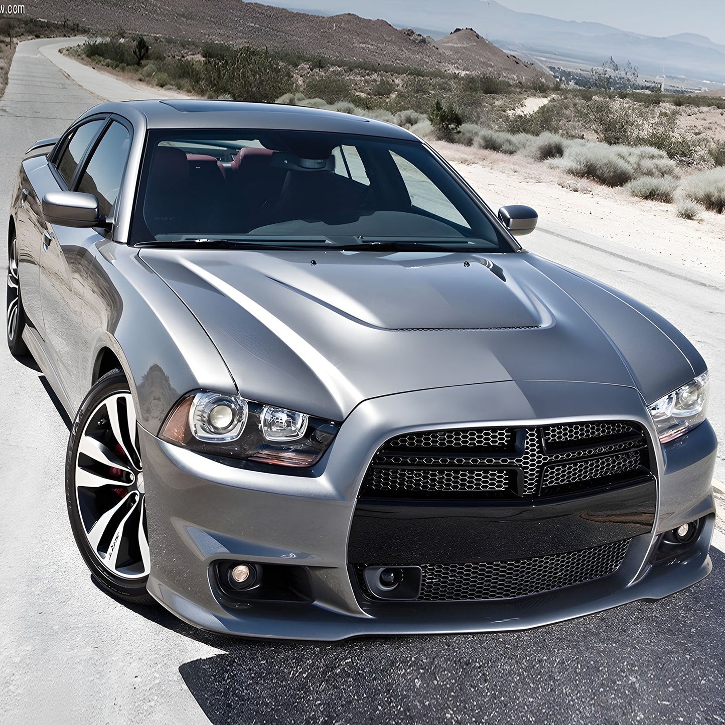 2011-2014 Dodge Charger Front Bumper Conversion Grilles SRT8 Style Bla