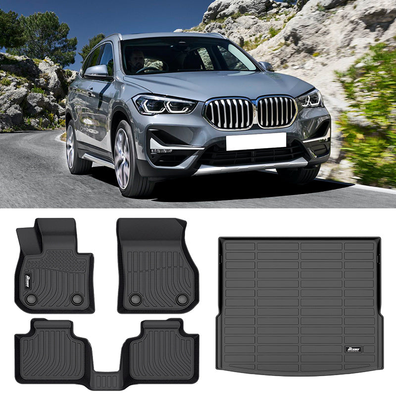 2023-2024 BMW X1 All Weather 3D Black Floor Mats Carpet Trunk Mat TPE