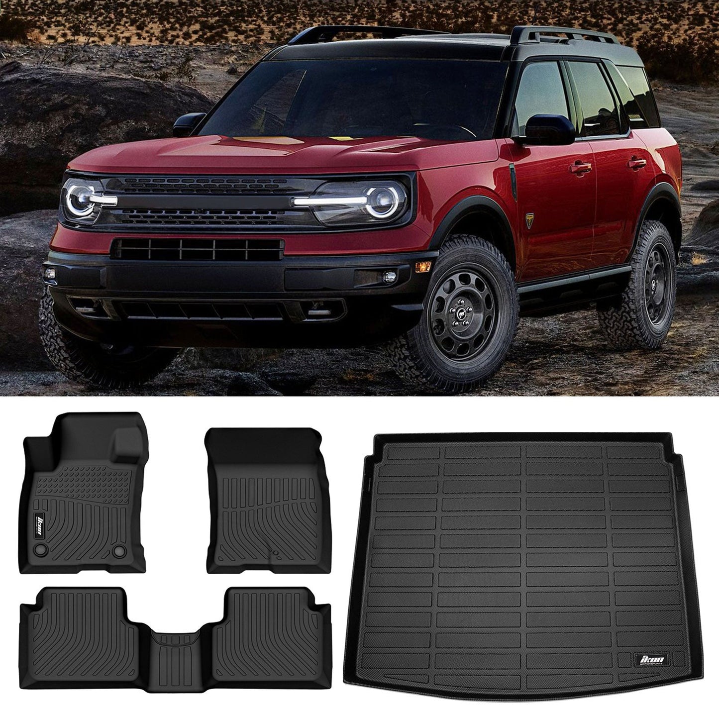 Car Floor Mat for 2021-2025 Ford Bronco Sport 3D Cargo Liner TPE