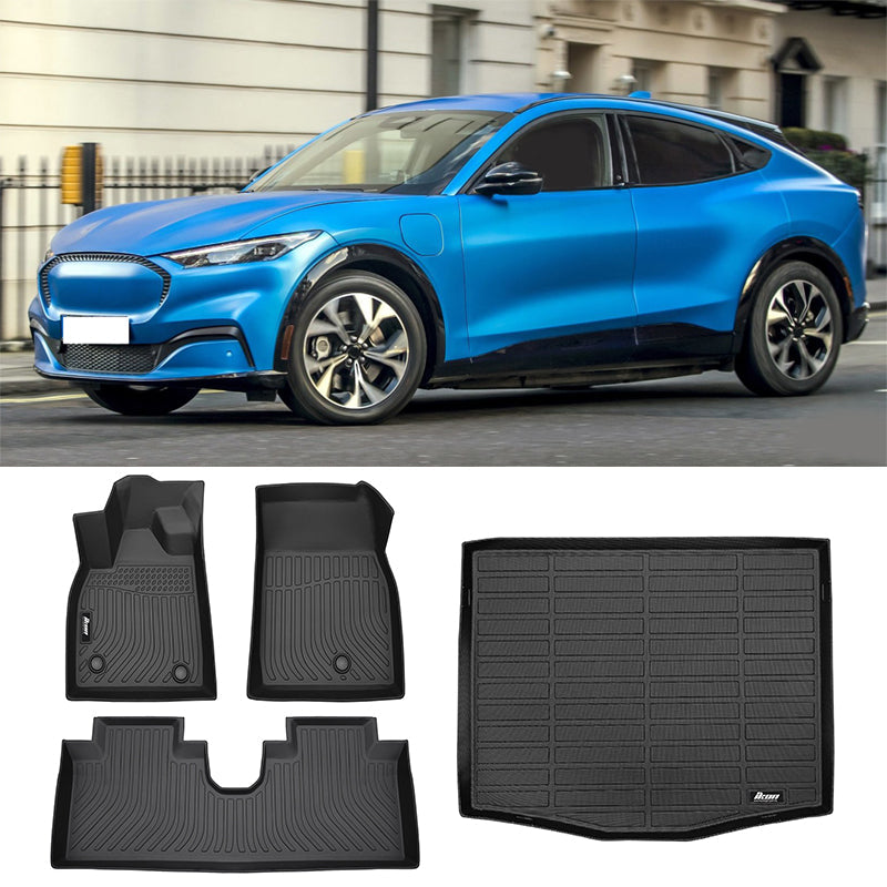 2021-2024 Ford Mustang Mach-E 3D All Weather Floor Mats Trunk Mat TPE