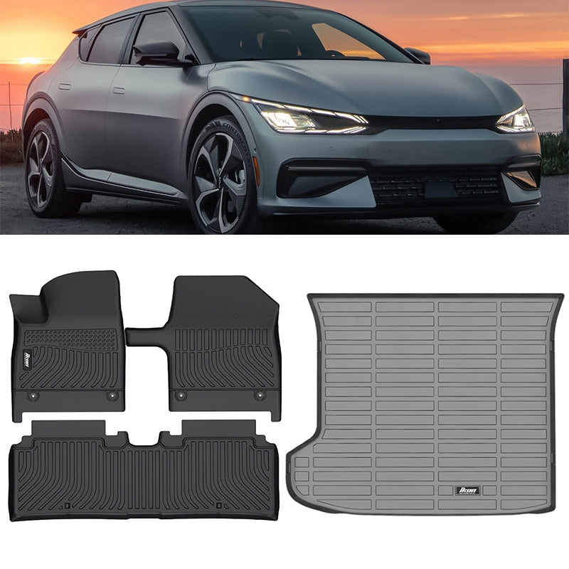 2022-2024 Kia EV6 All Weather 3D Floor Mat Carpets + Trunk Mat TPE
