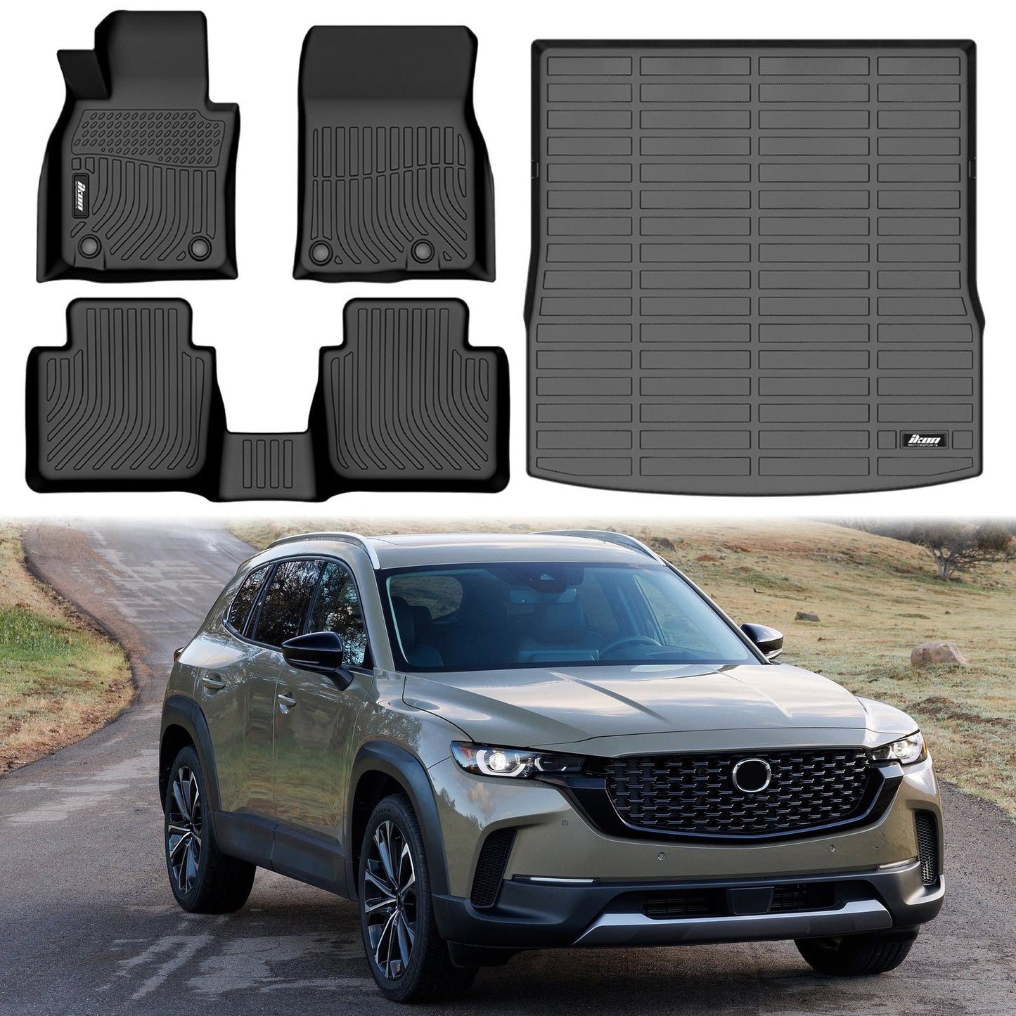2023-2024 Mazda CX-50 All Weather 3D Molded Floor Mats TPE +Trunk Mat