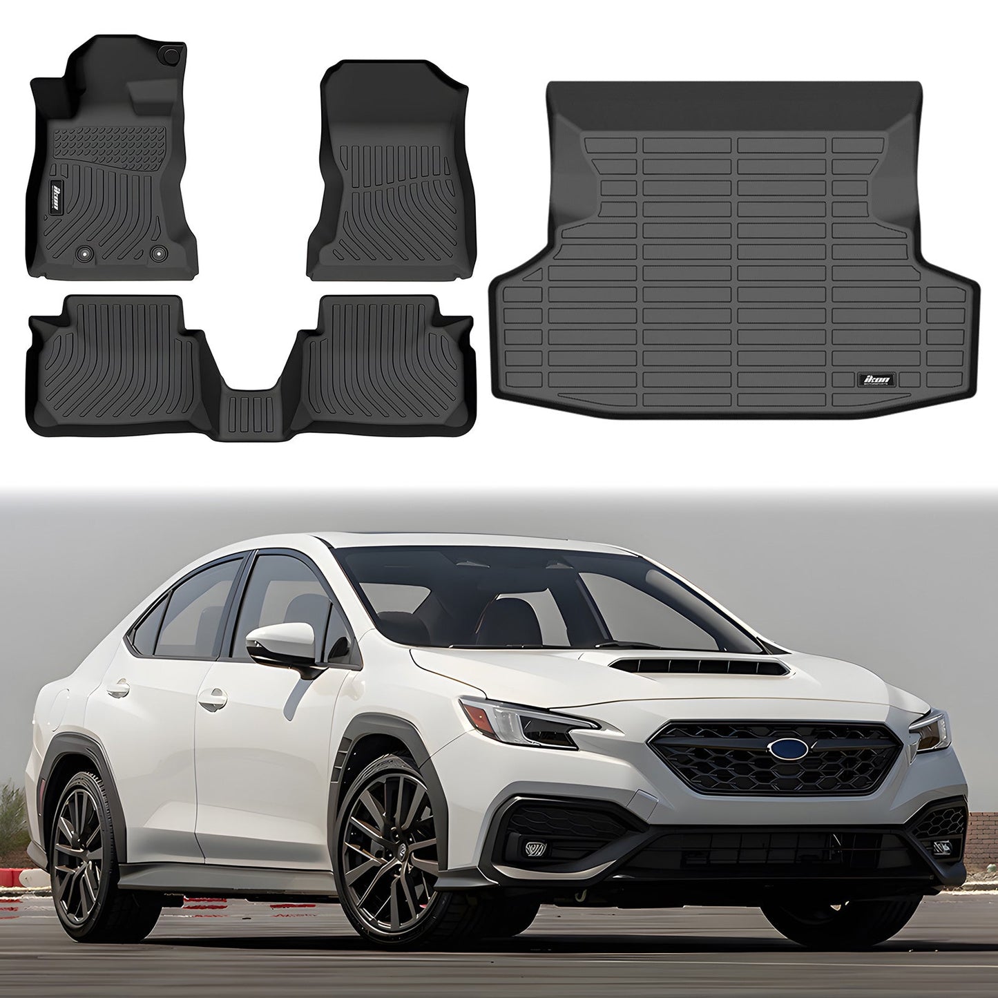 2022-2025 Subaru WRX All Weather 3D Floor Mats Carpets+ Trunk Mat TPE