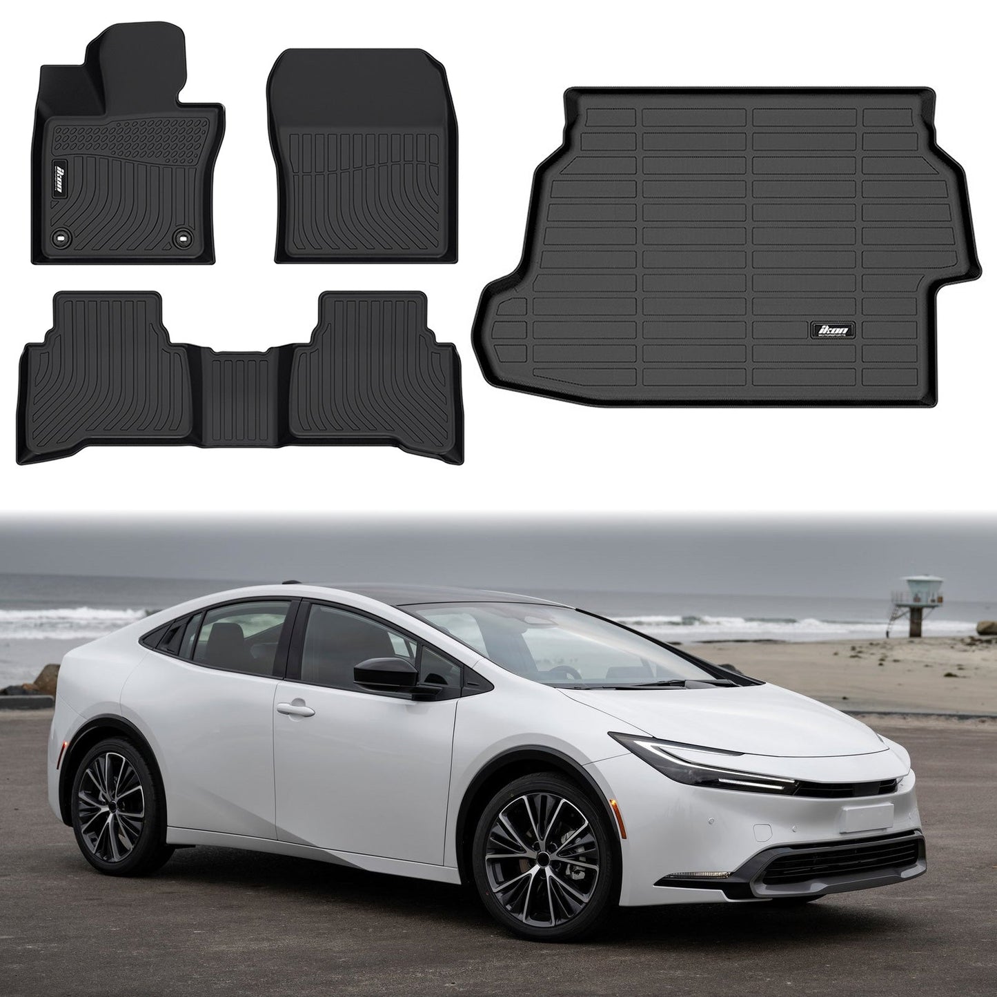 2023-2024 Toyota Prius All Weather 3D Floor Mats Liner TPE + Trunk Mat