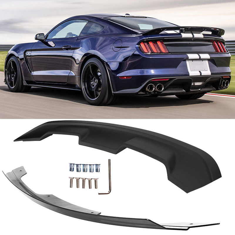2015-2023 Ford Mustang GT500 Matte Black Trunk Spoiler Gurney Flap ABS