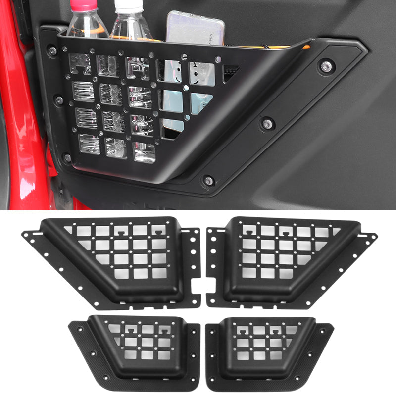 2021-2025 Ford Bronco 4-Door Black Door Storage Pocket Box ABS 4PCS