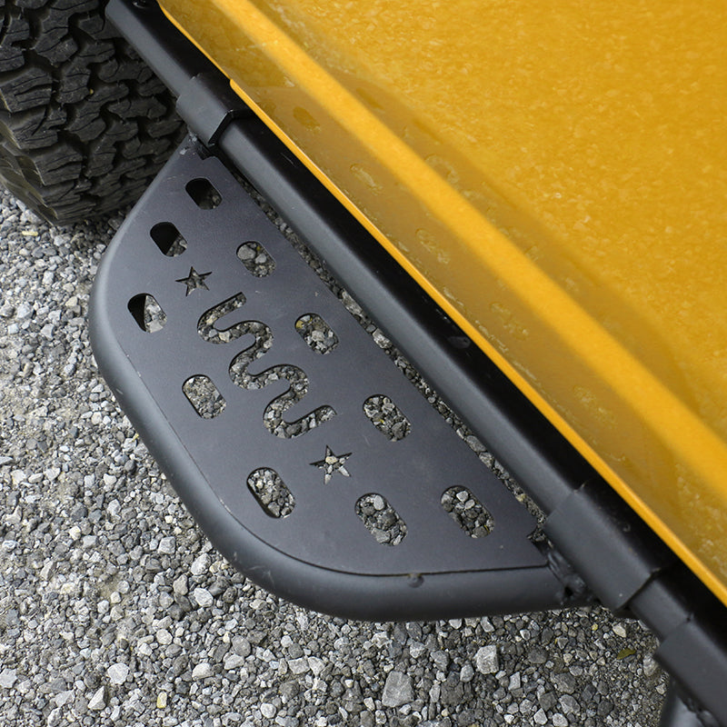2021-2025 Ford Bronco 4 Door Black Rock Rail Side Step Tungsten Steel
