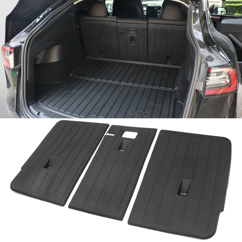 2020-2023 Tesla Model Y Black Trunk Mats Rear Seat Cover Injection TPE