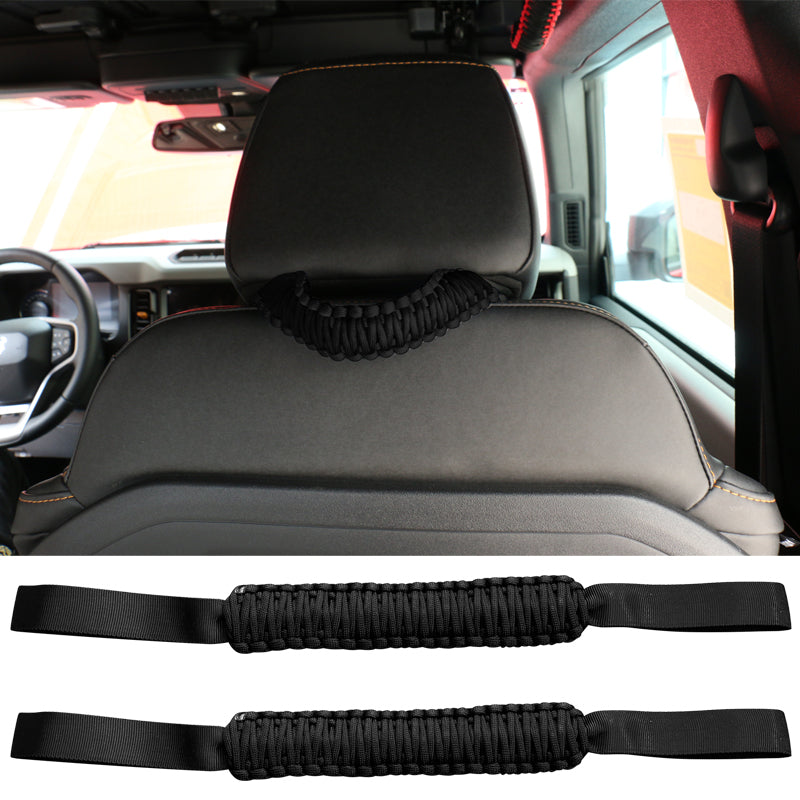 2021-2025 Ford Bronco Headrest Handles Roll Bar Grab Nylon 2PCS