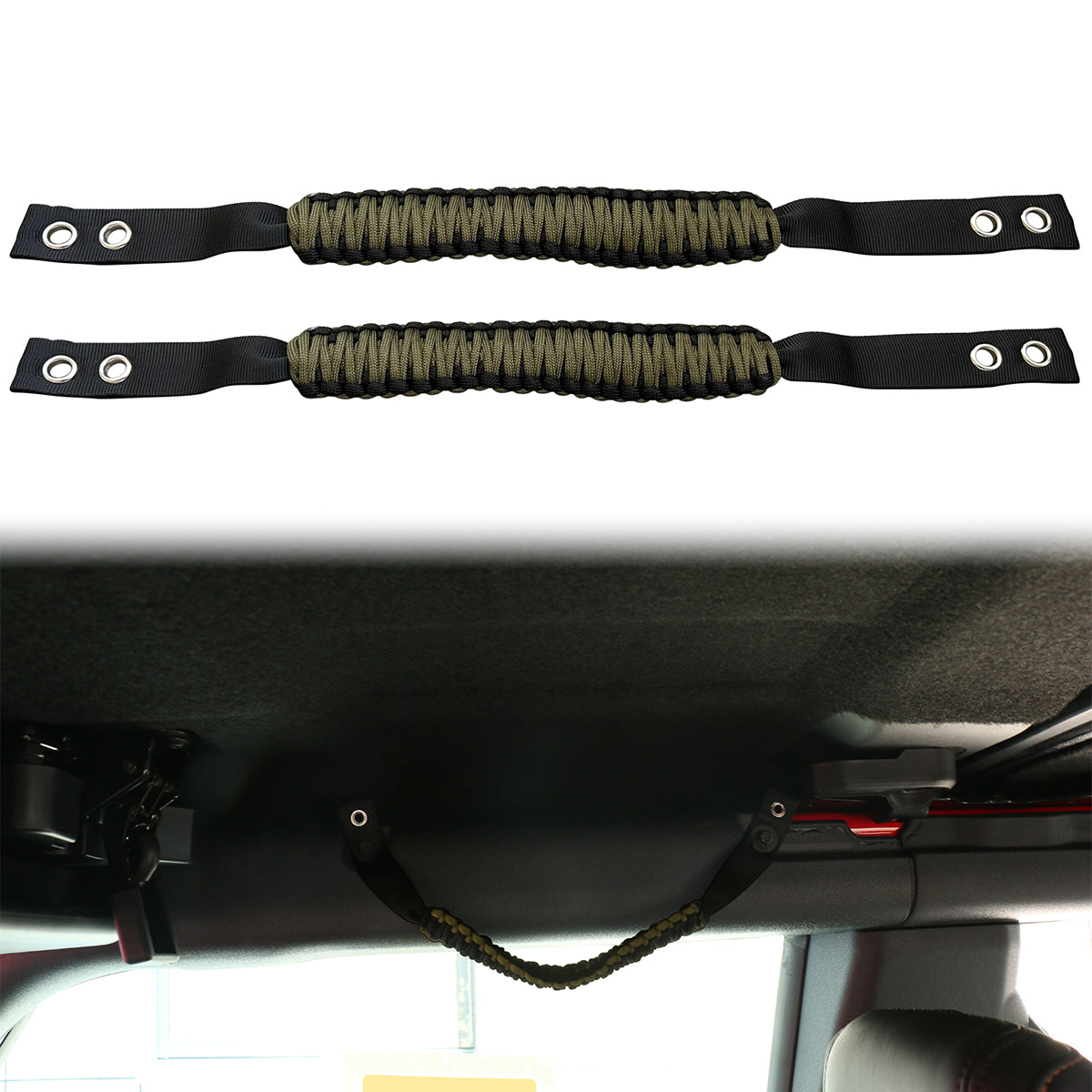2021-2025 Ford Bronco 2/4Dr 2PC Nylon Roll Bar Grab Handles Grip
