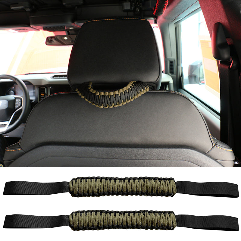 2021-2025 Ford Bronco Headrest Handle + Roll Bar Grab Nylon 4PCS