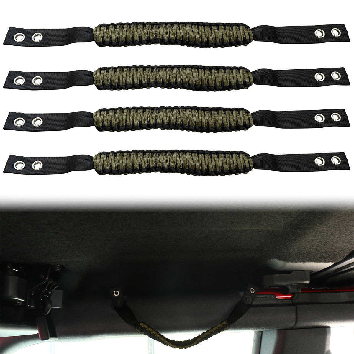2021-2025 Ford Bronco 2/4Dr 4PCS Nylon Roll Bar Grab Handles Grip