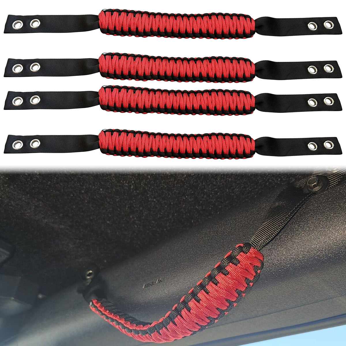 2021-2025 Ford Bronco 2/4Dr 4PCS Nylon Roll Bar Grab Handles Grip