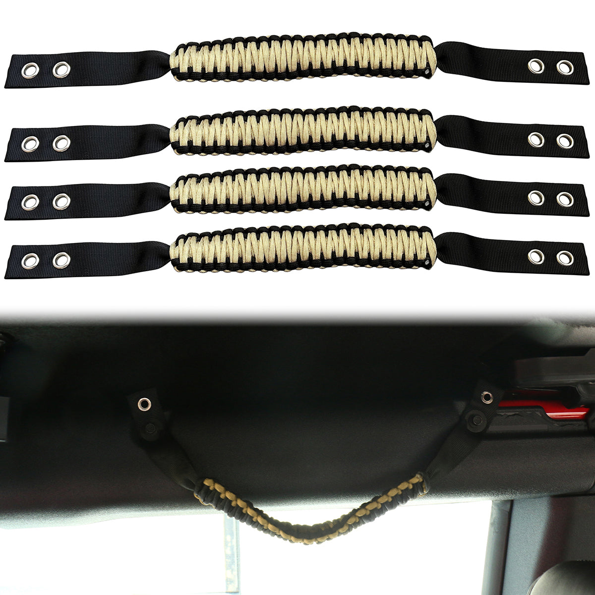 2021-2025 Ford Bronco 2/4Dr 4PCS Nylon Roll Bar Grab Handles Grip