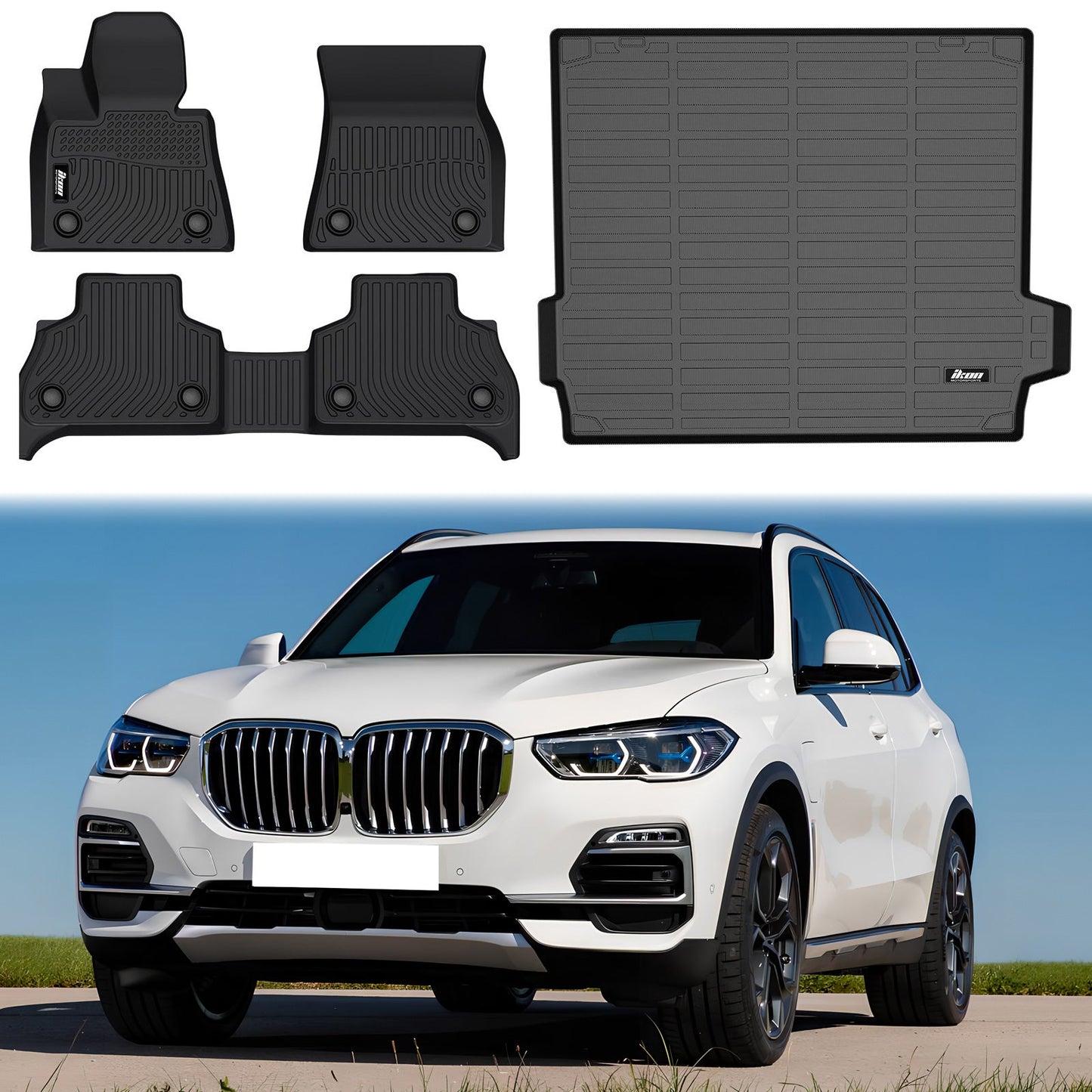 2019-2024 BMW X5 G05 5 Passengers TPE 3D Floor Mats + Trunk Mat Liner