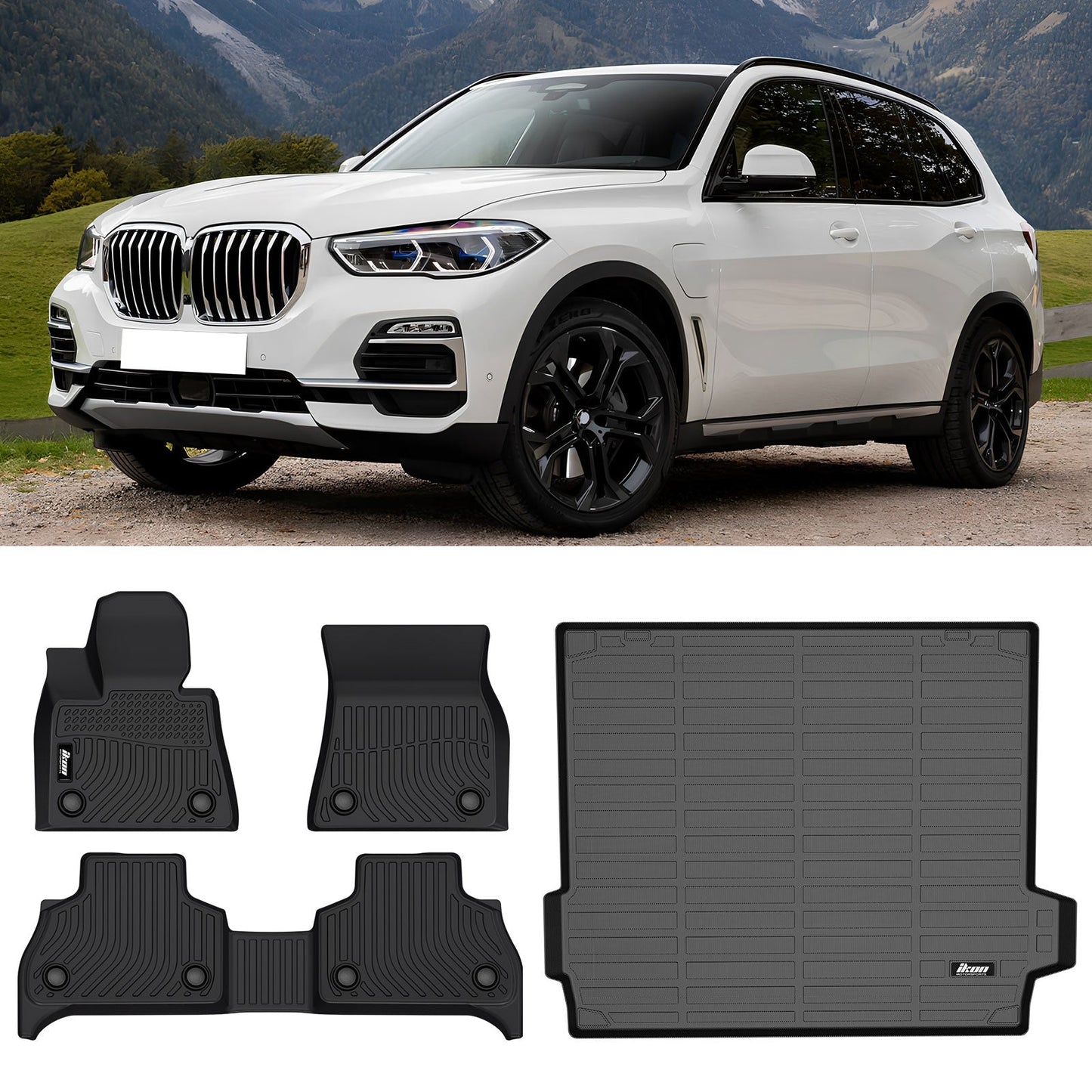 2019-2024 BMW X5 G05 5 Passengers TPE 3D Floor Mats + Trunk Mat Liner