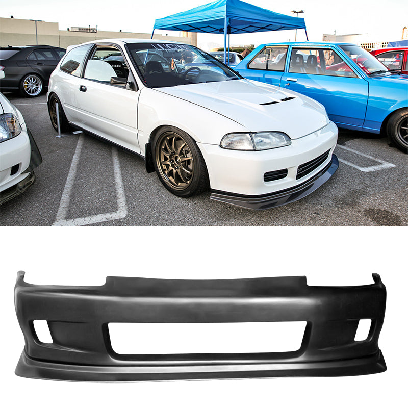Front Bumper Cover W/ Lip For 1992-1995 Honda Civic Whitecrow WC Style