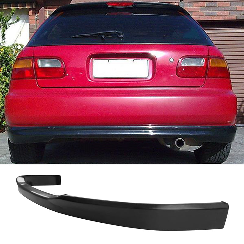 Rear Diffuser & Front Lip For 1992-1995 Honda Civic PU Unpainted Black