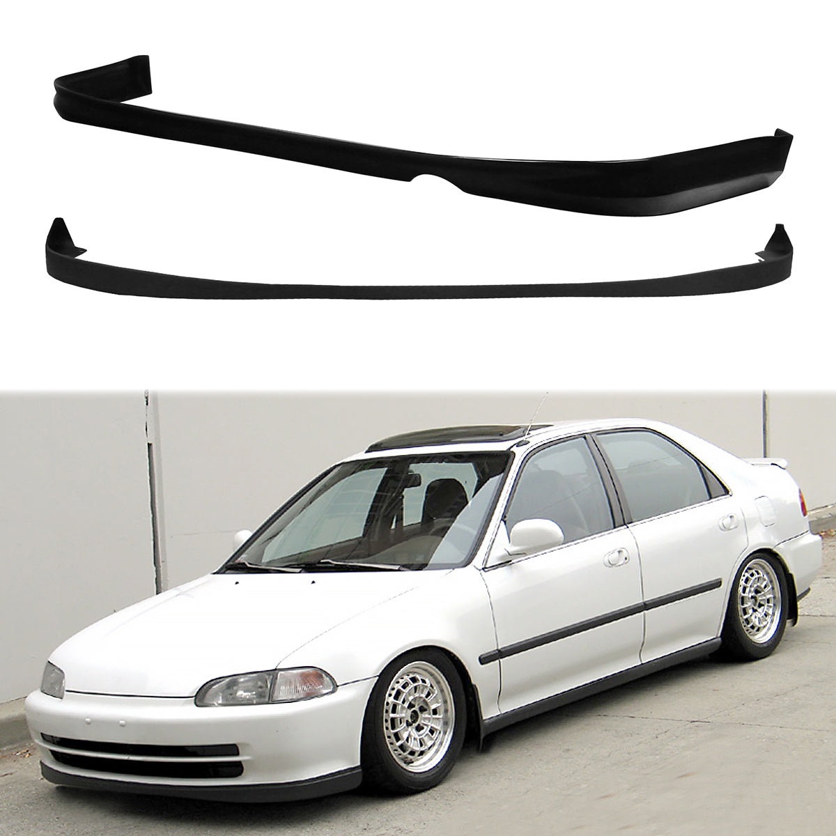 Rear Diffuser & Front Lip ForÂ 1992-1995 Honda Civic PU Unpainted