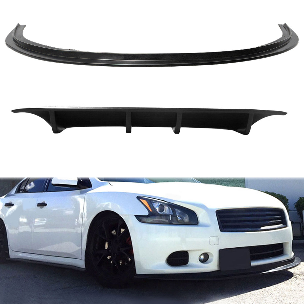 Rear Diffuser & Front Lip For 2009-2015 Nissan Maxima MDA Style PU
