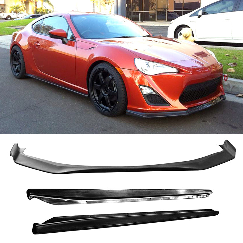 Side Skirts & Front Lip For 2013-2016 Scion FR-S GR Style PU Unpainted