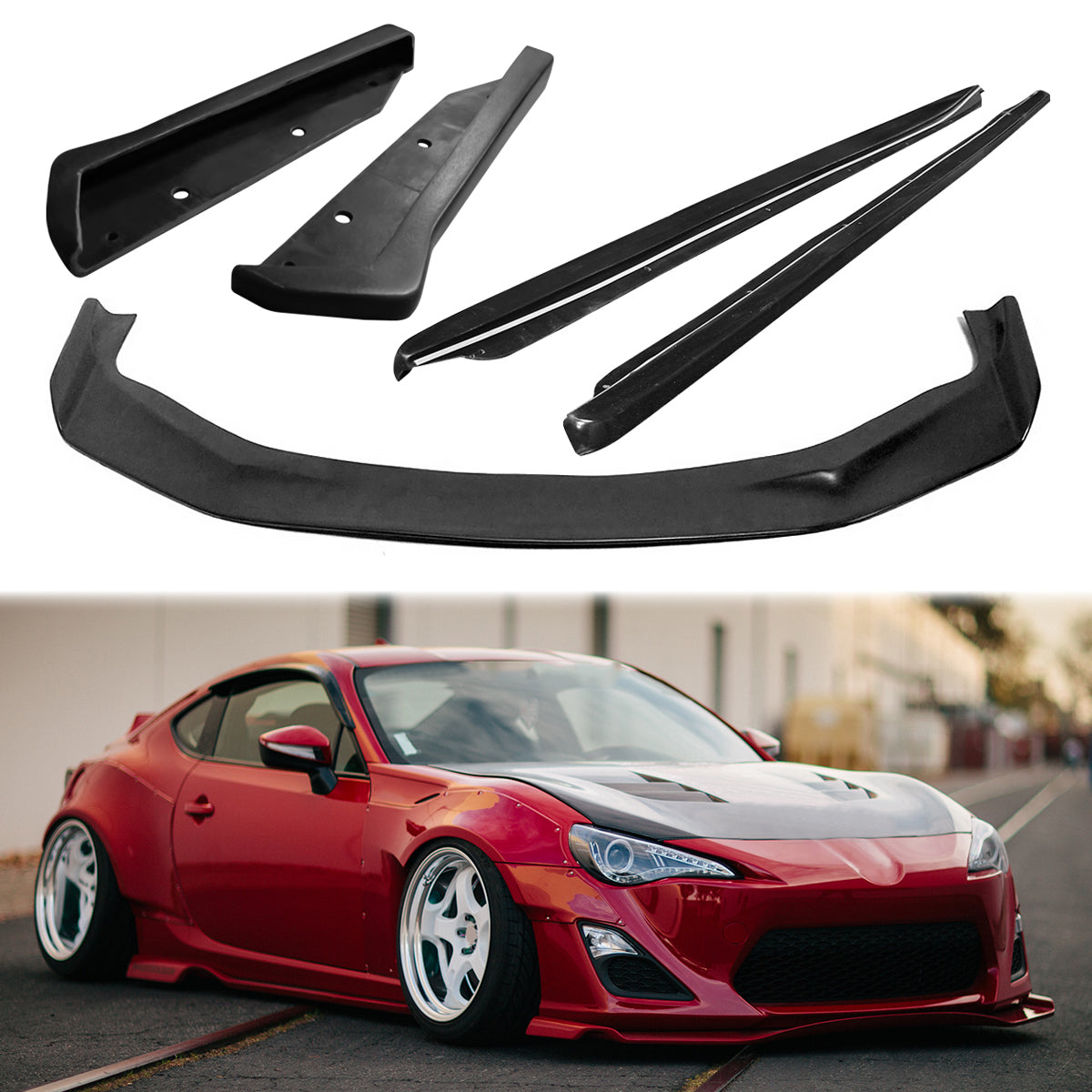 Side Skirts & Front Lip & Corner Aprons For 2013-2016 Scion Spoiler