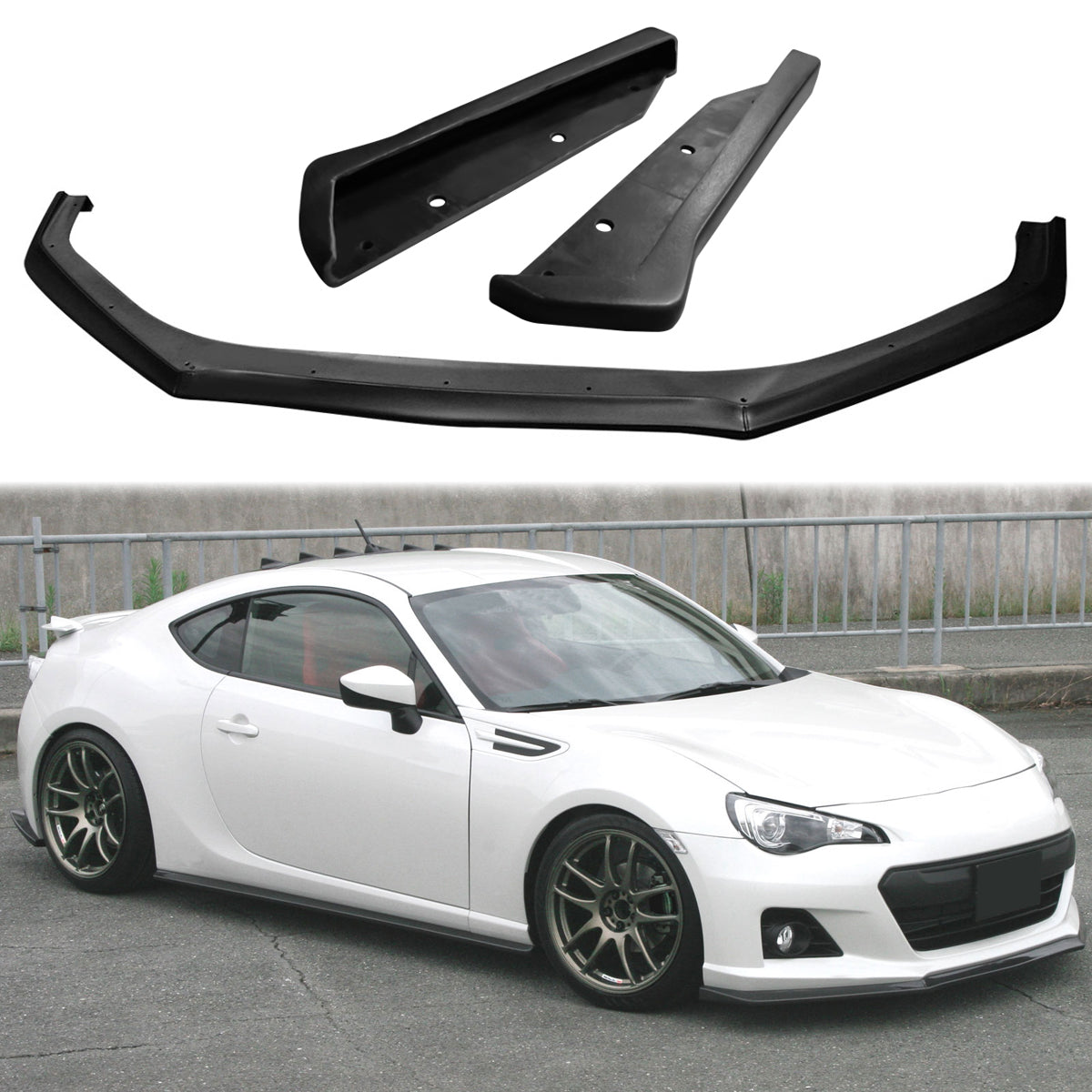 Corner Aprons & Front Lip For 2013-2016 Subaru BRZ PU GT JDM CS Style