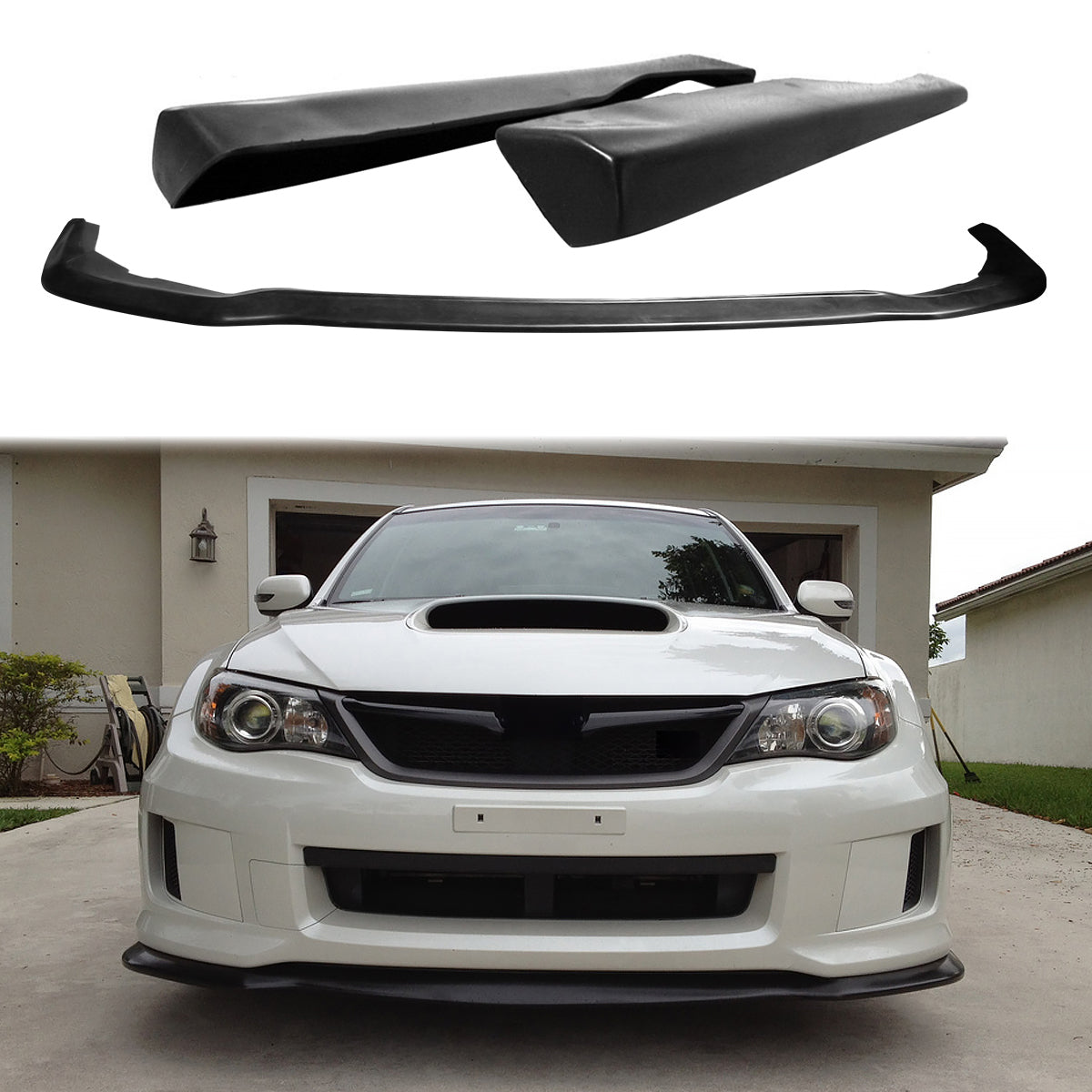Corner Aprons & Front Lip For 2011-2014 Subaru JDM Style PU Unpainted