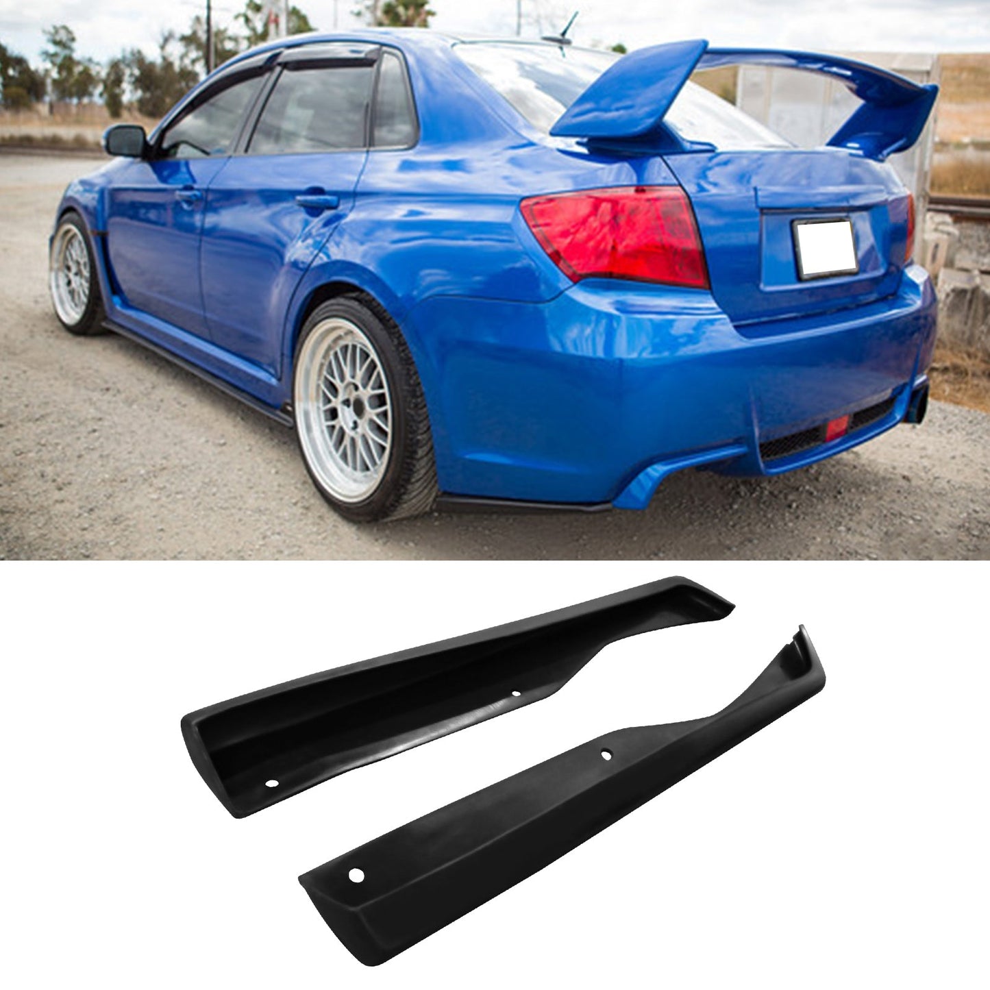 Corner Aprons & Front Lip For 2011-2014 Subaru JDM Style PU Unpainted