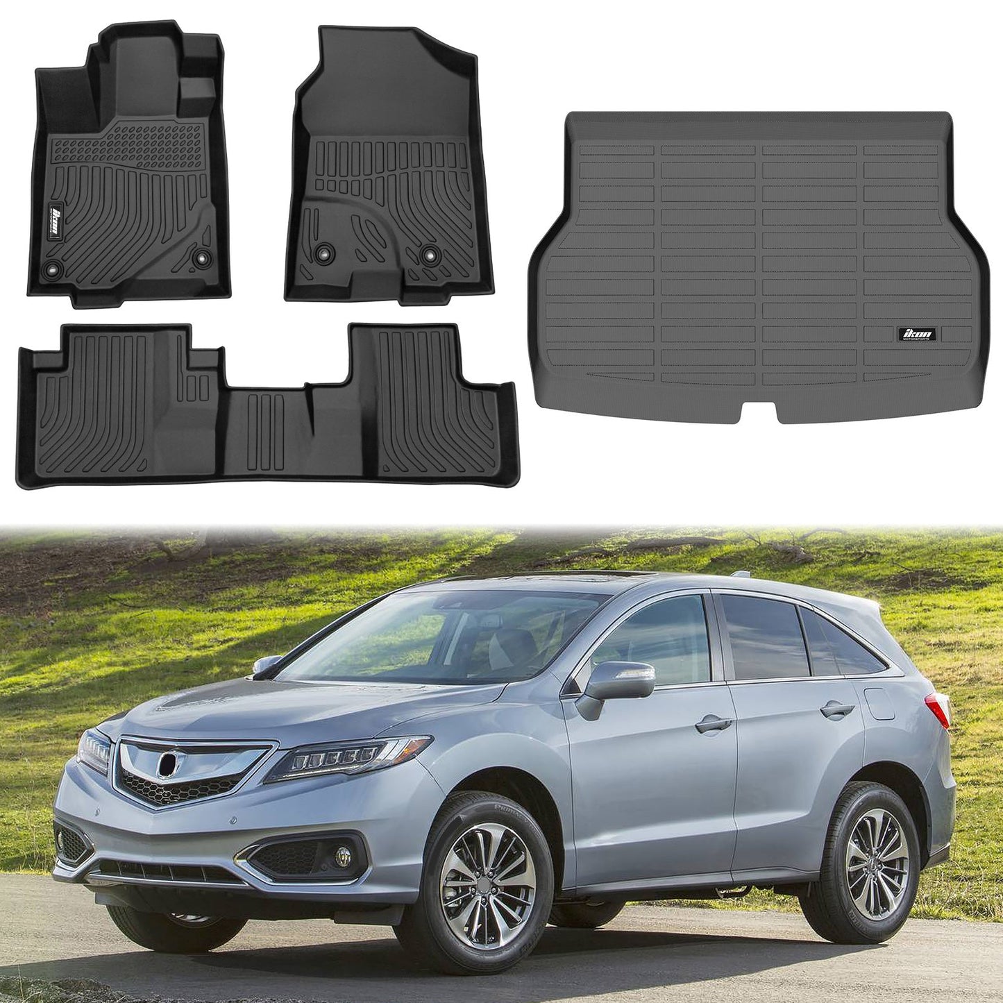 2016-2018 Acura RDX w/ 8-Way Power Seats TPE 3D Floor Mats + Trunk Mat
