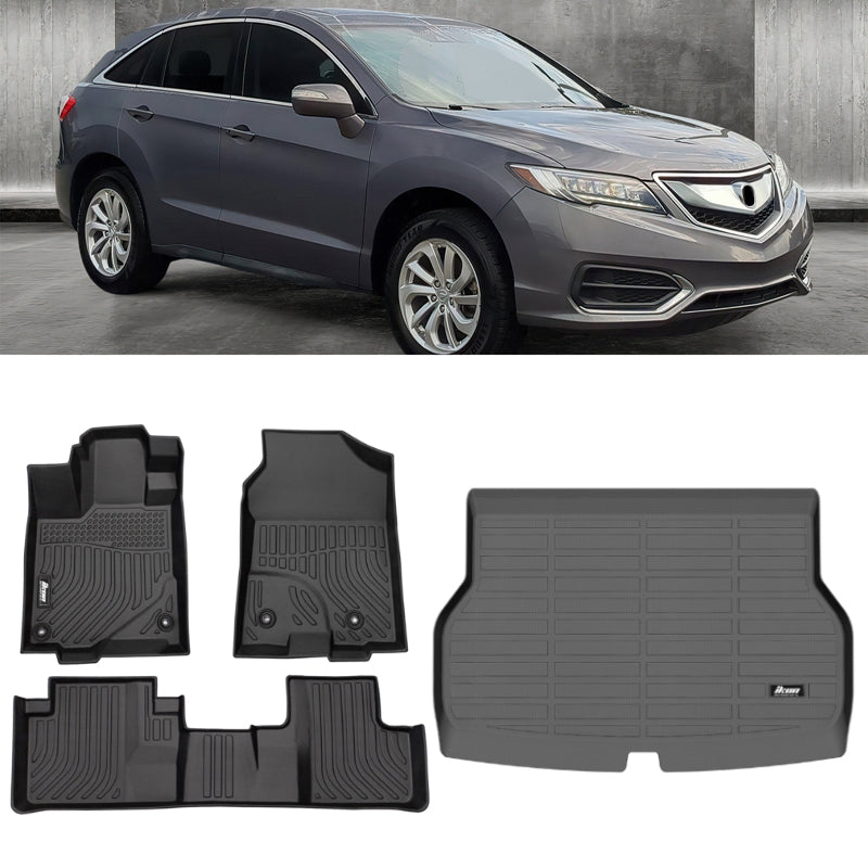 2016-2018 Acura RDX w/ 8-Way Power Seats TPE 3D Floor Mats + Trunk Mat