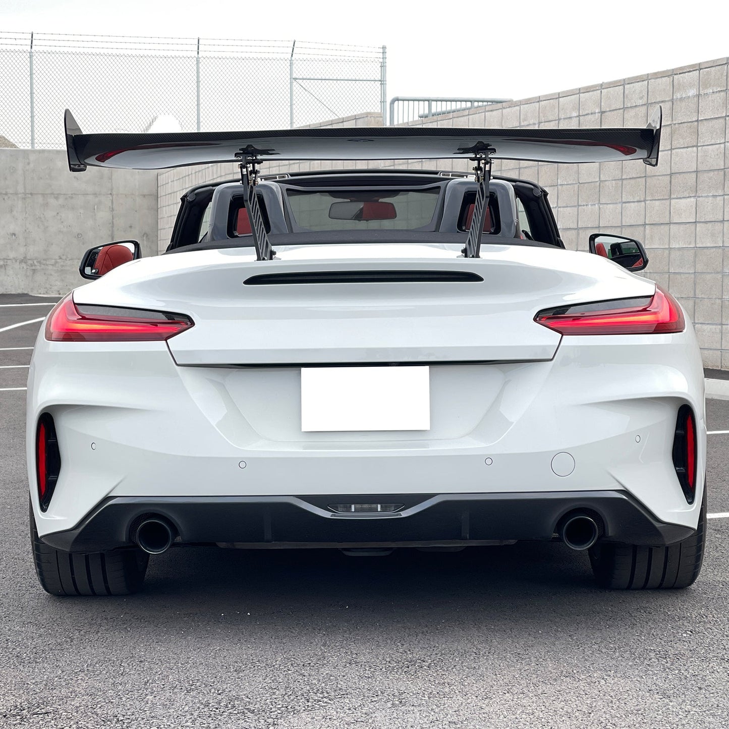56"Inch GT Style Trunk Spoiler V1 Side Plates V3 Legs 3D Carbon Fiber