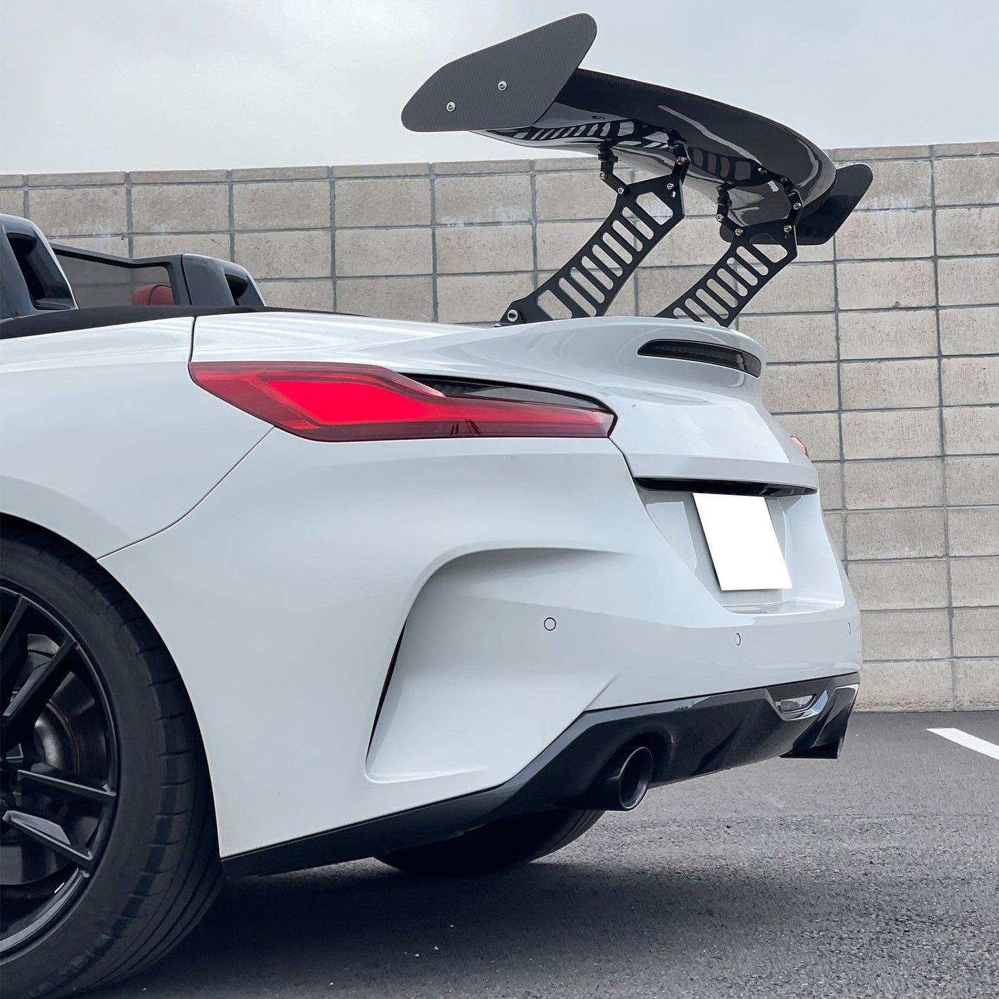 56"Inch GT Style Trunk Spoiler V1 Side Plates V3 Legs 3D Carbon Fiber