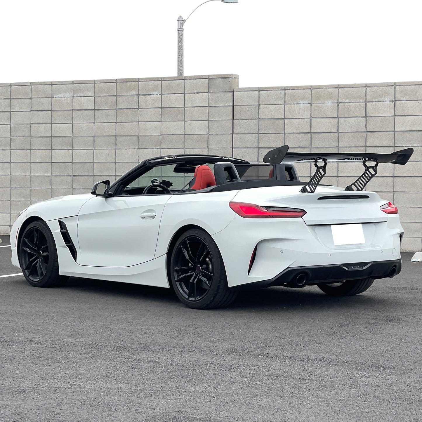 56"Inch GT Style Trunk Spoiler V1 Side Plates V3 Legs 3D Carbon Fiber