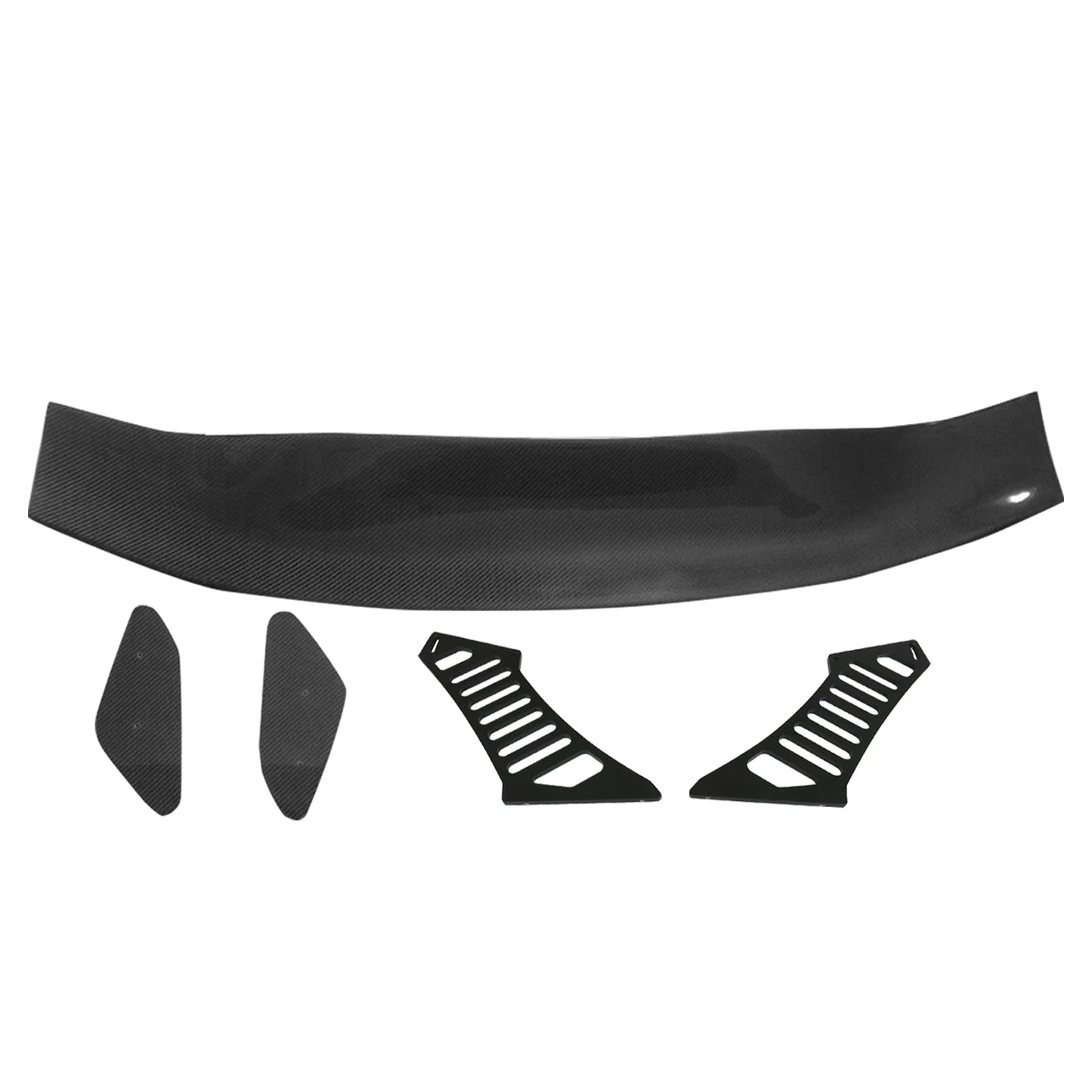 56"Inch GT Style Trunk Spoiler V1 Side Plates V3 Legs 3D Carbon Fiber