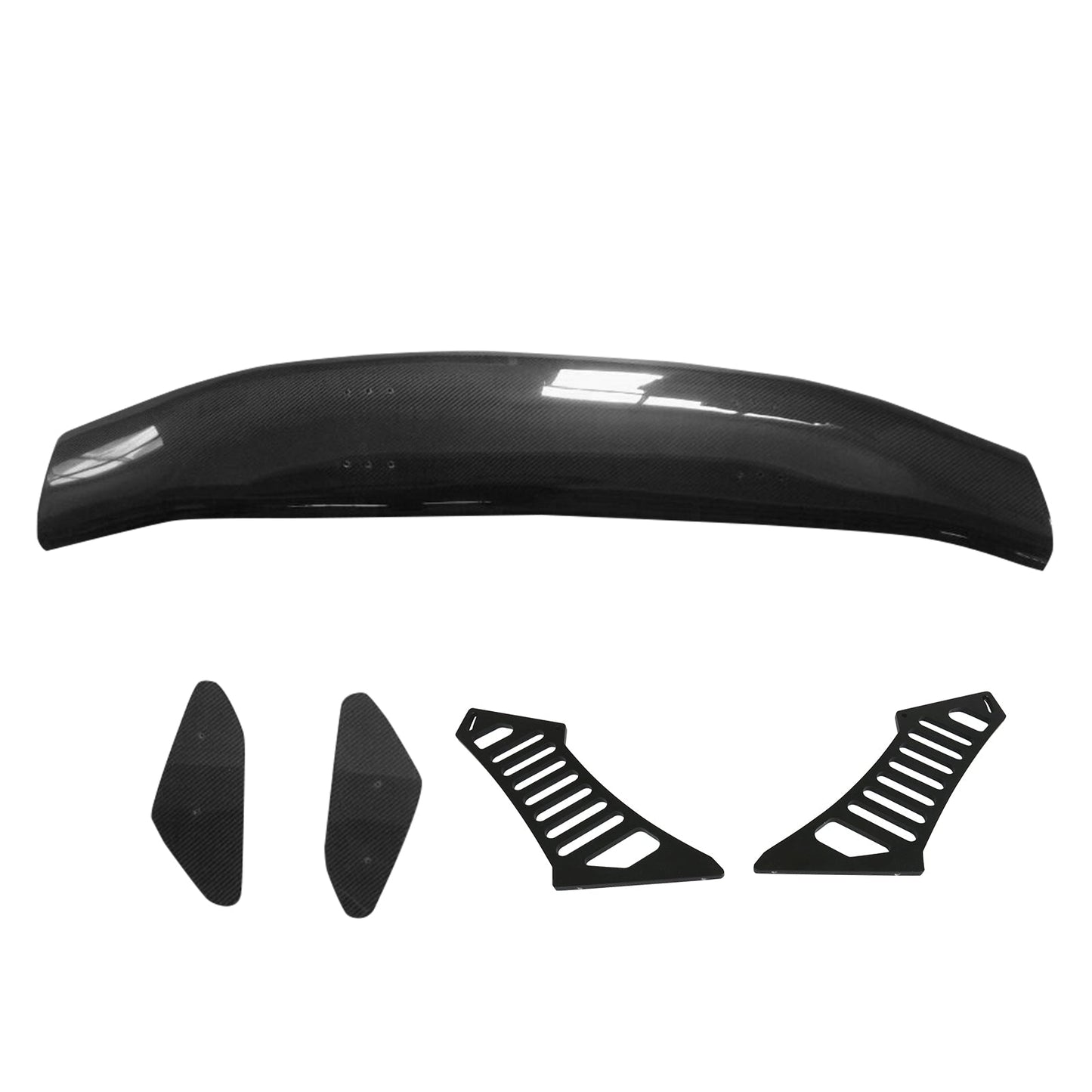 56"Inch GT Style Trunk Spoiler V1 Side Plates V3 Legs 3D Carbon Fiber