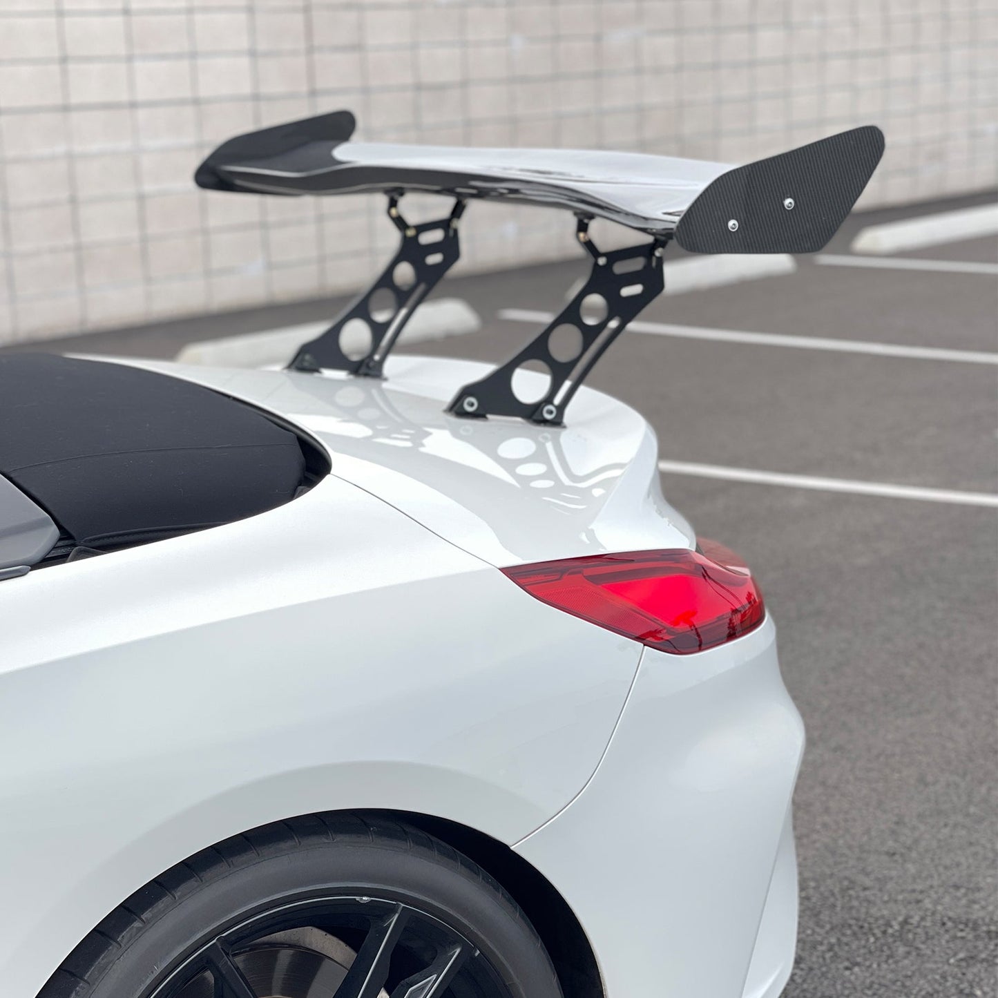 56"Inch GT Style Trunk Spoiler V1 Side Plates V5 Legs 3D Carbon Fiber