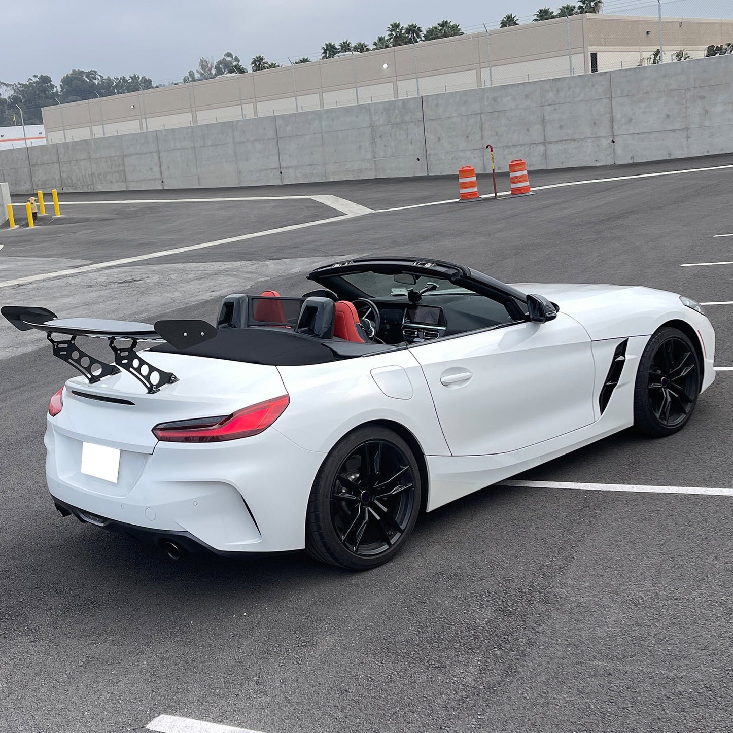 56"Inch GT Style Trunk Spoiler V1 Side Plates V5 Legs 3D Carbon Fiber