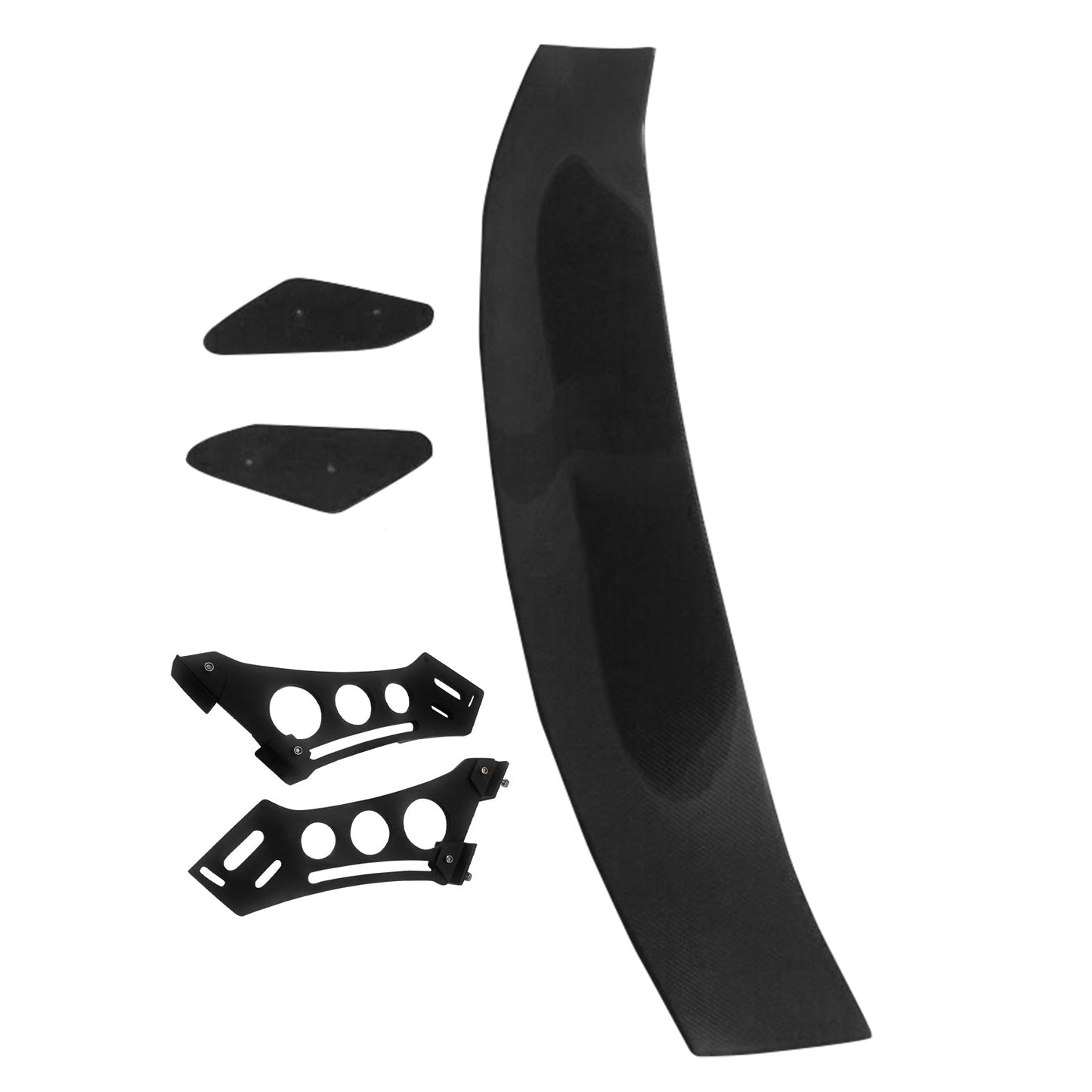56"Inch GT Style Trunk Spoiler V1 Side Plates V5 Legs 3D Carbon Fiber