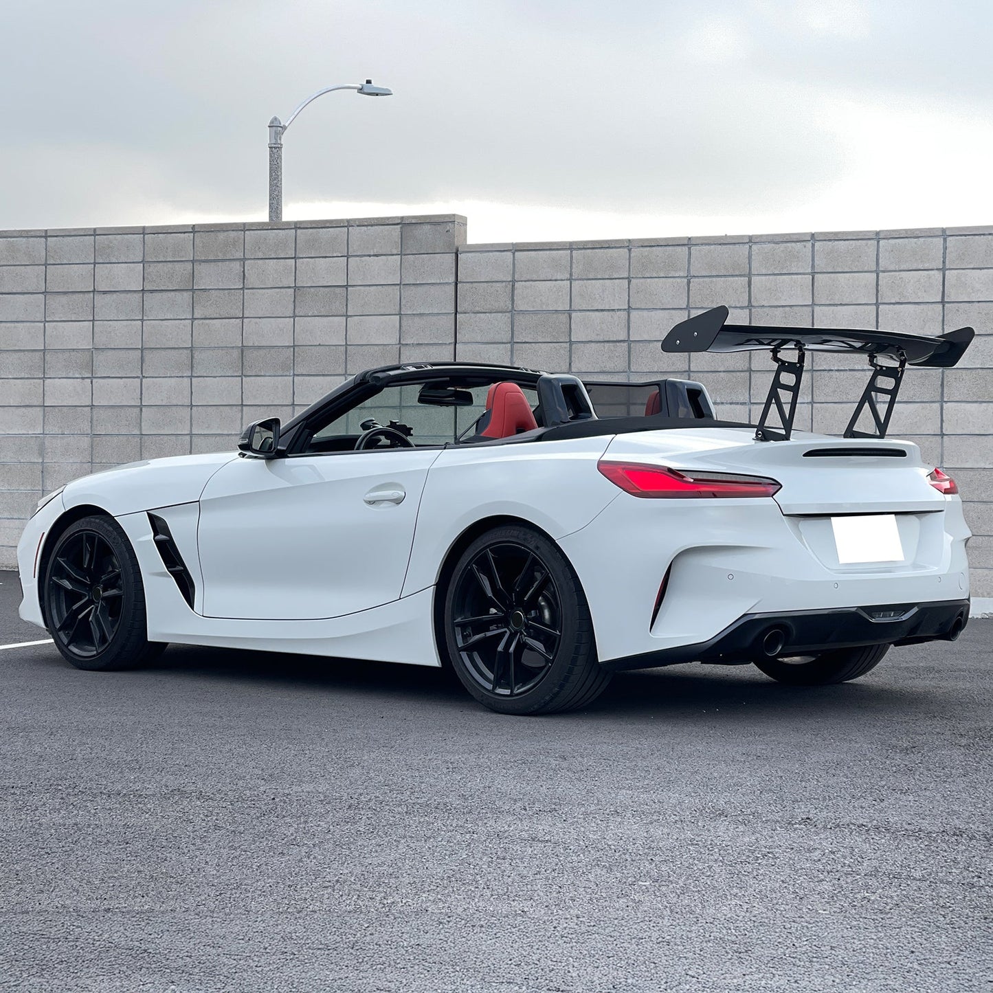 56"Inch GT Style Trunk Spoiler V1 Side Plates V6 Legs 3D Carbon Fiber