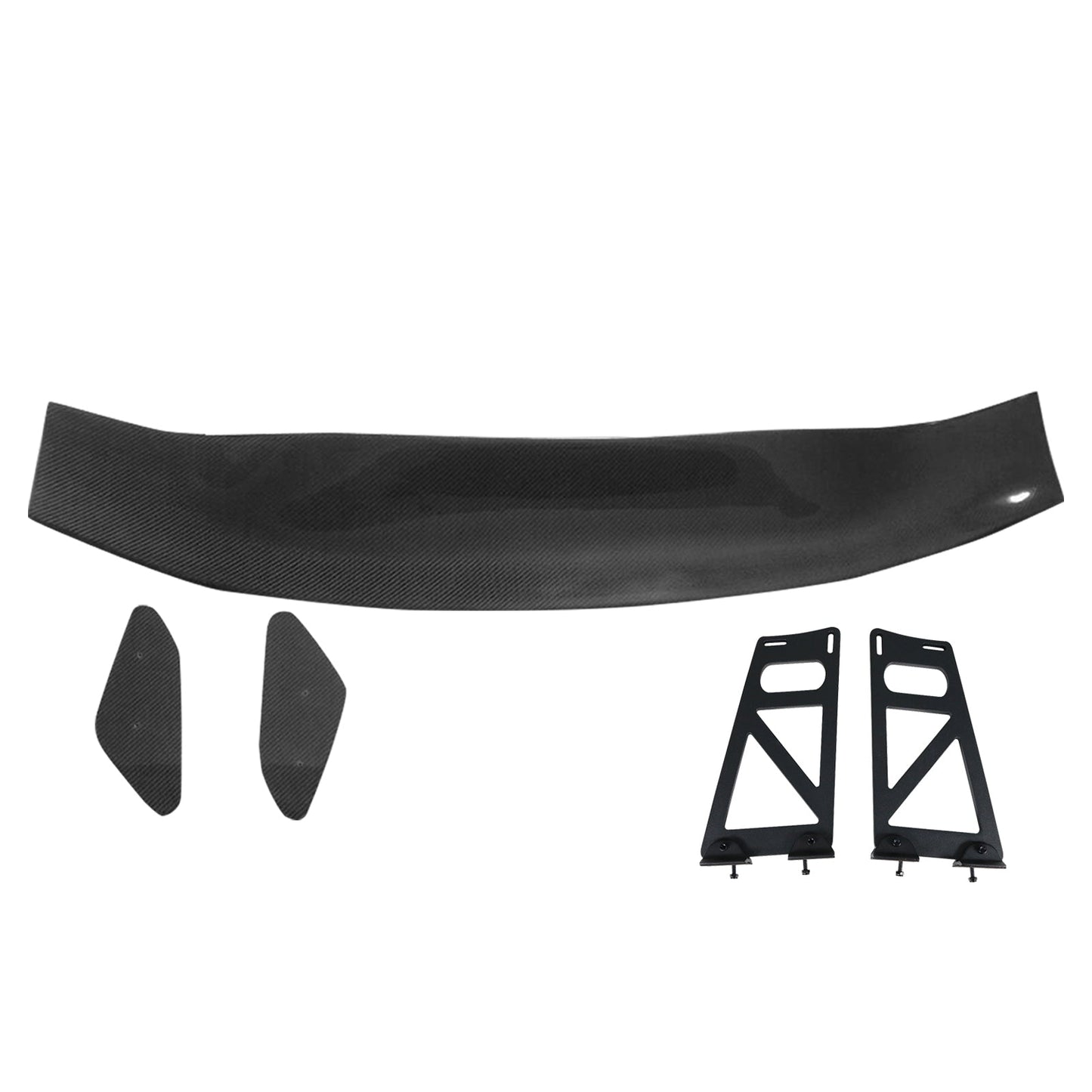 56"Inch GT Style Trunk Spoiler V1 Side Plates V6 Legs 3D Carbon Fiber