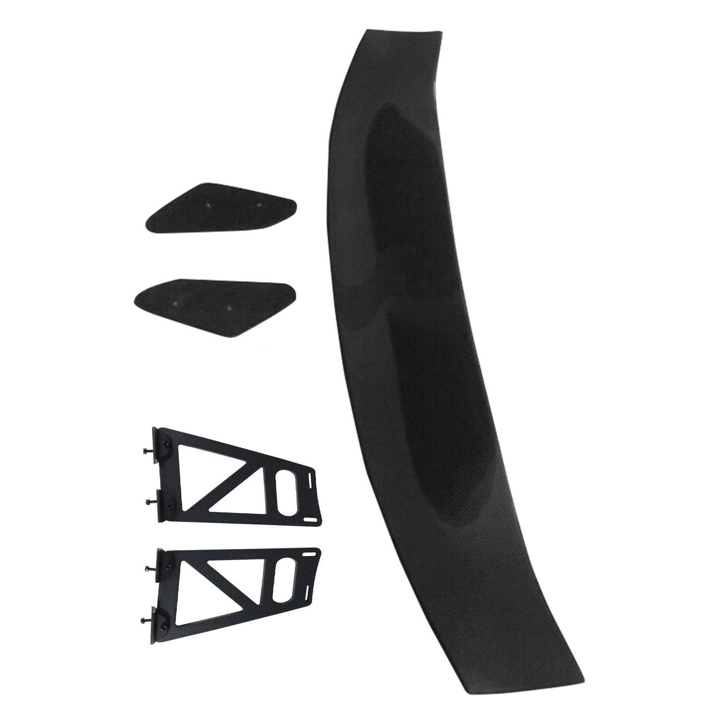 56"Inch GT Style Trunk Spoiler V1 Side Plates V6 Legs 3D Carbon Fiber