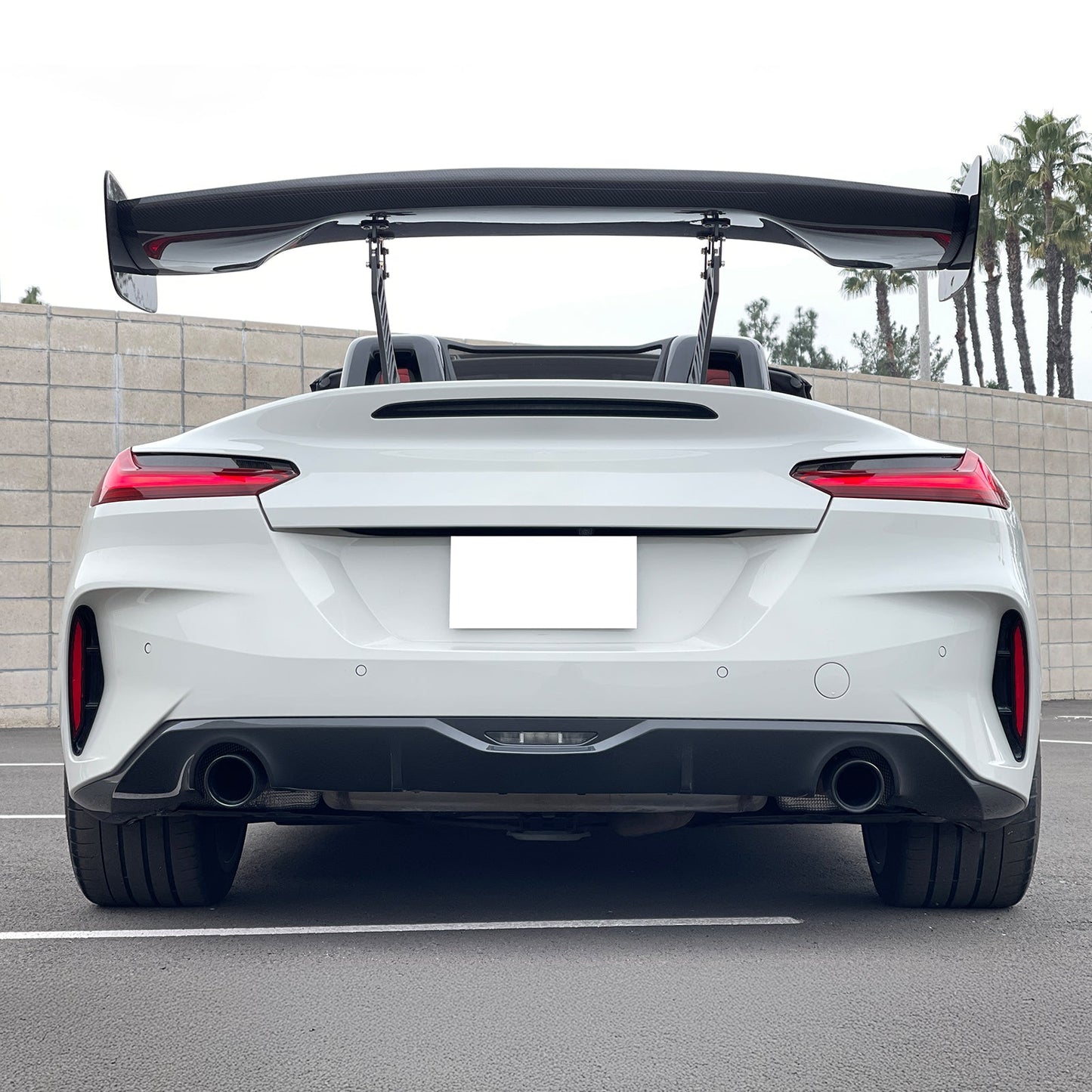 57'' 12" Height Drag Trunk Spoiler V2 Side Plates V3 Legs Carbon Fiber