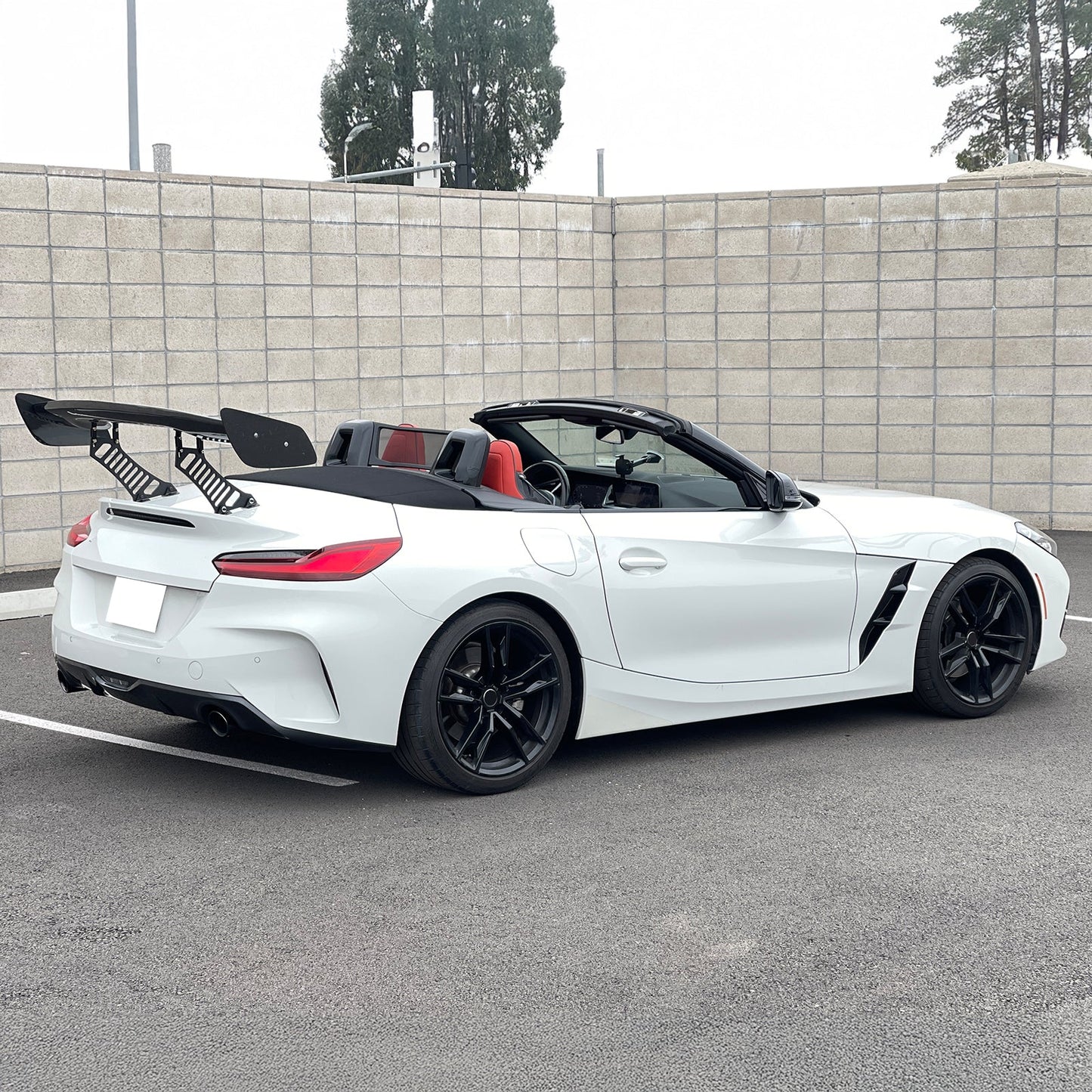 57'' 12" Height Drag Trunk Spoiler V2 Side Plates V3 Legs Carbon Fiber
