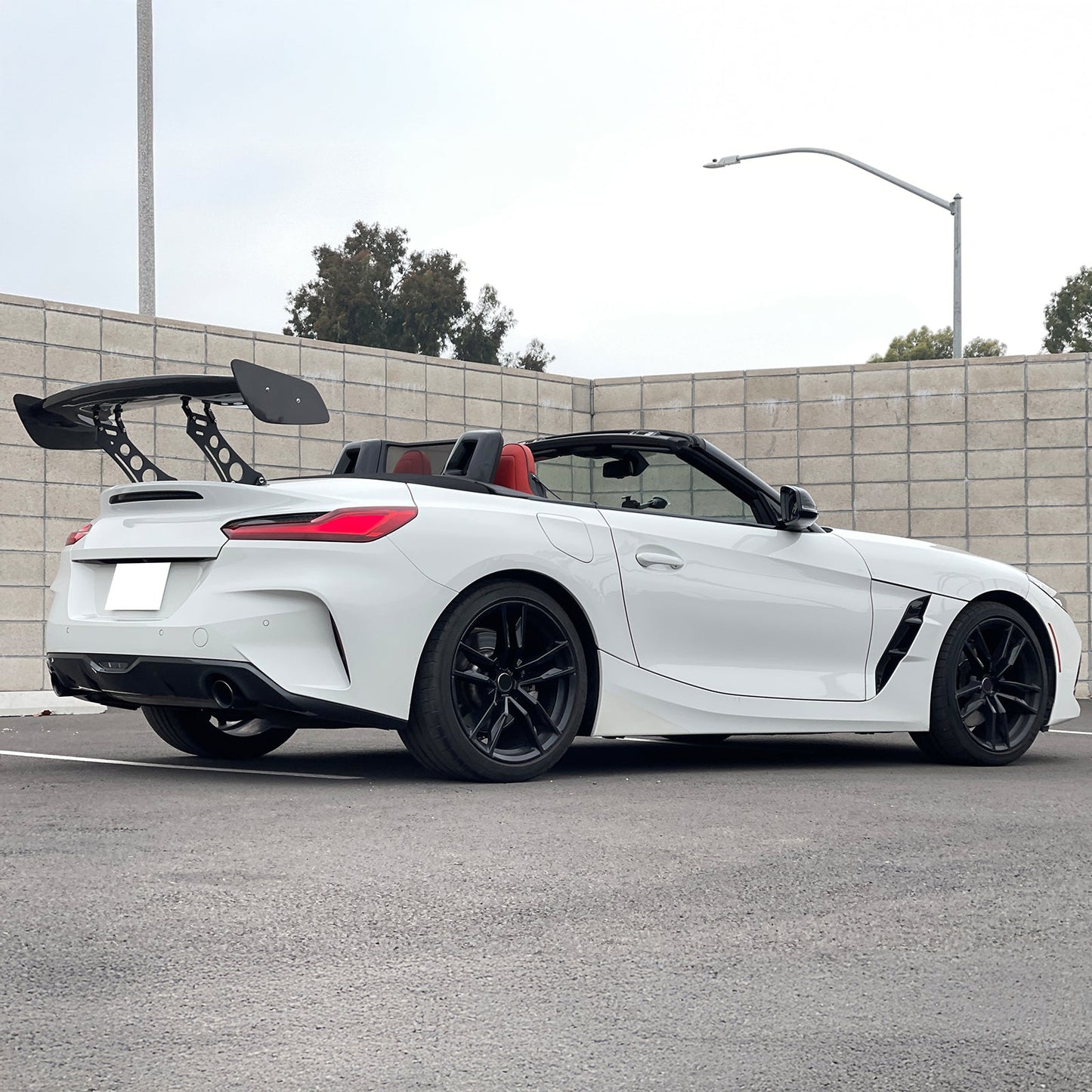 57'' 12" Height Drag Trunk Spoiler V2 Side Plates V5 Legs Carbon Fiber