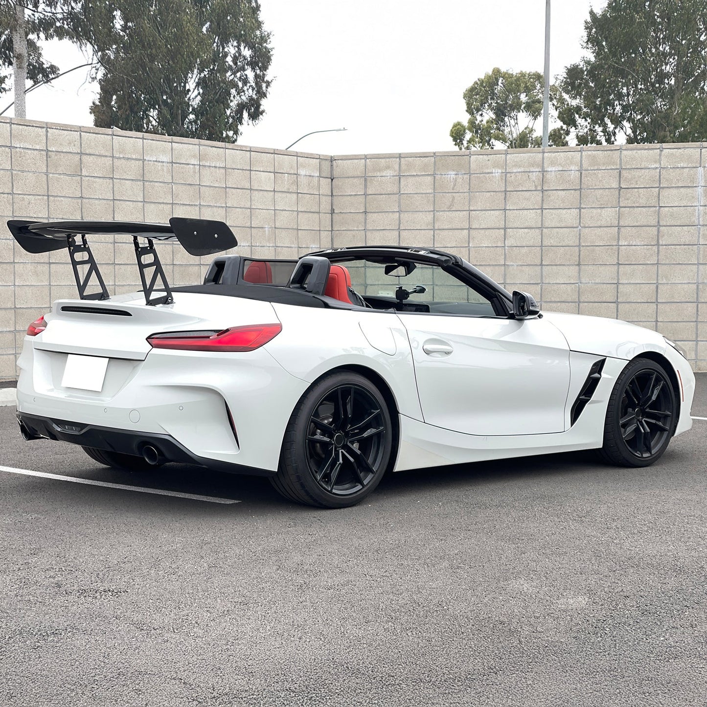 57'' 12" Height Drag Trunk Spoiler V2 Side Plates V6 Legs Carbon Fiber